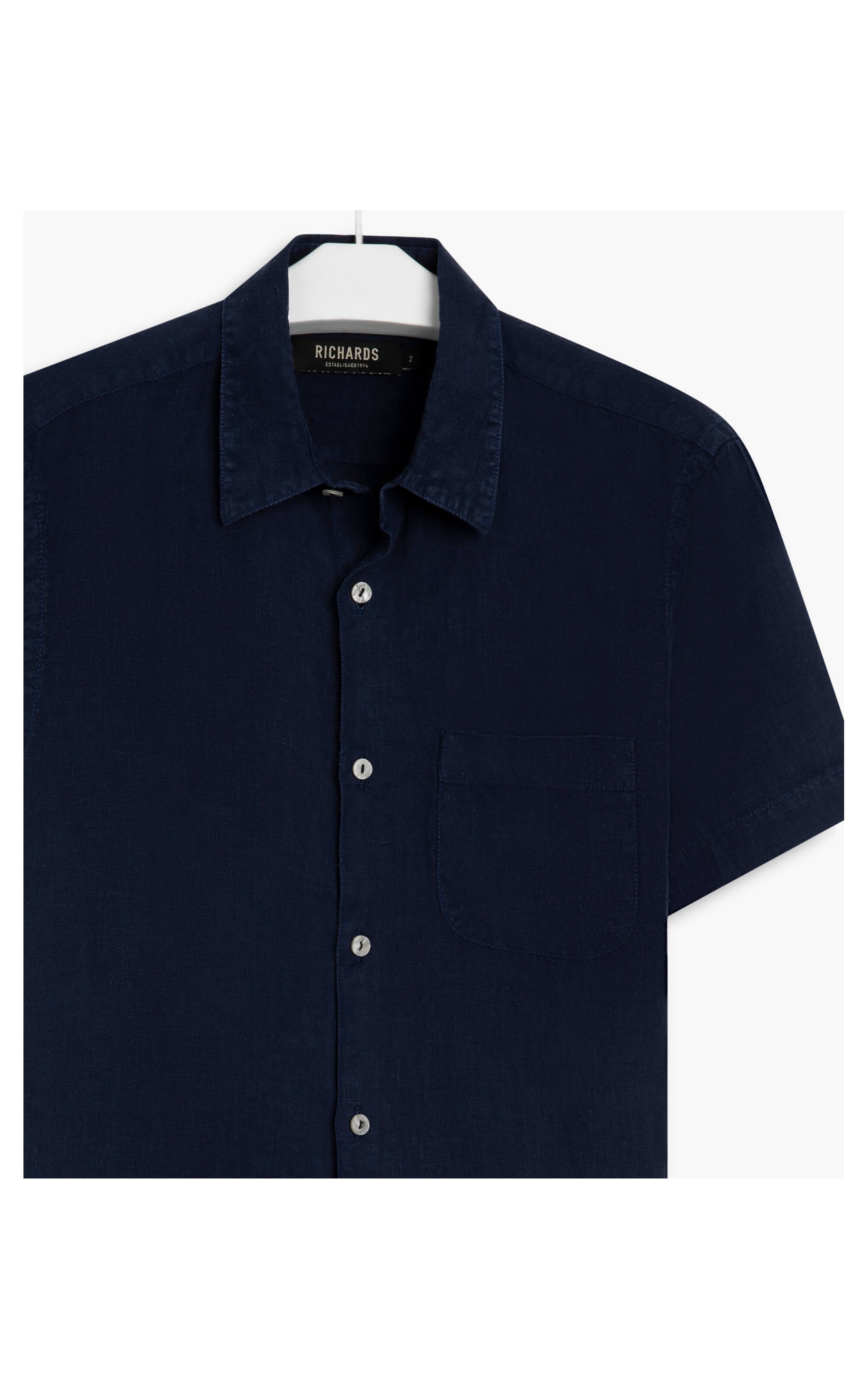 Camisa  Puro Linho  Tinturada Marinho