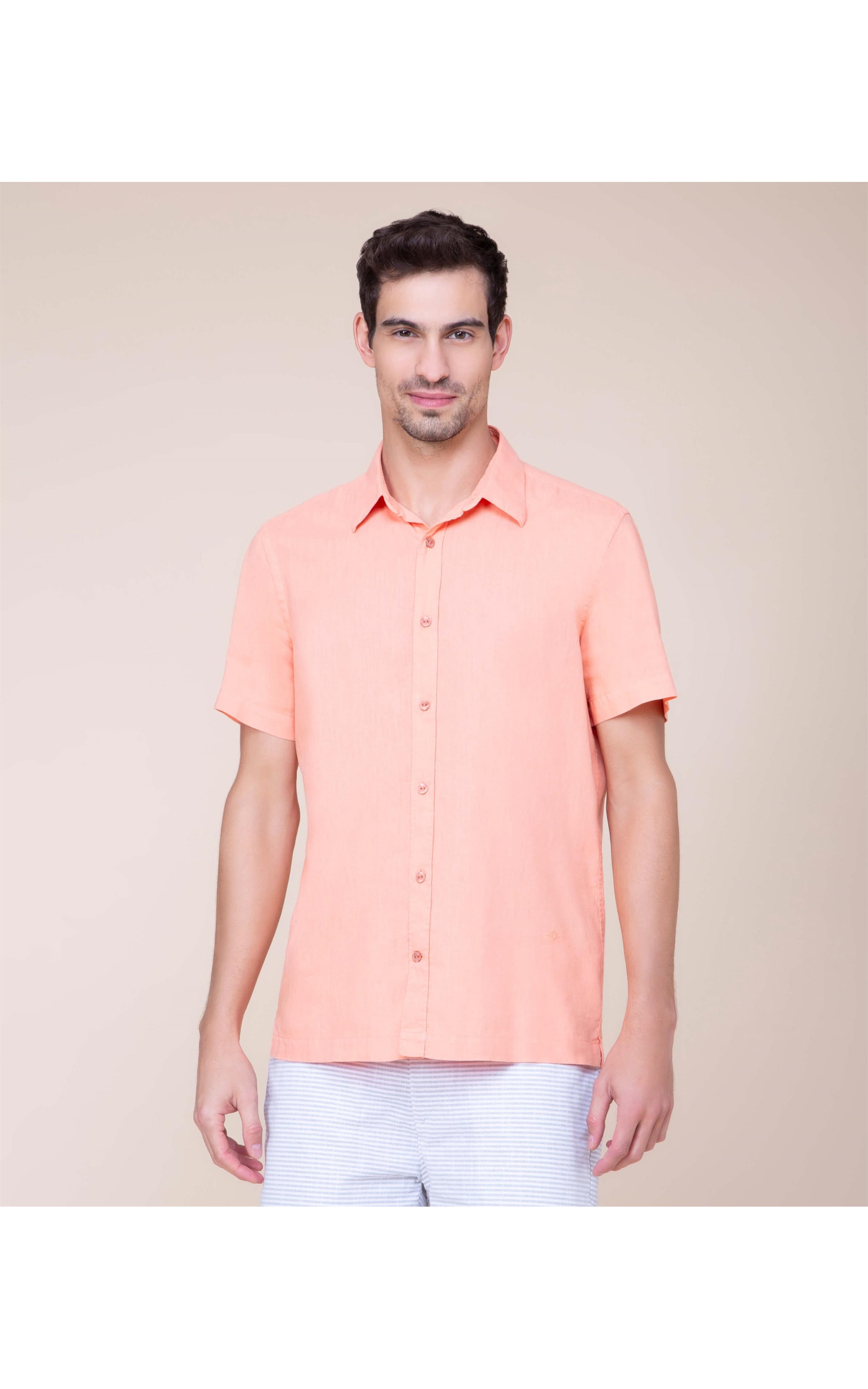 Camisa Puro Linho  Tinturada Melancia
