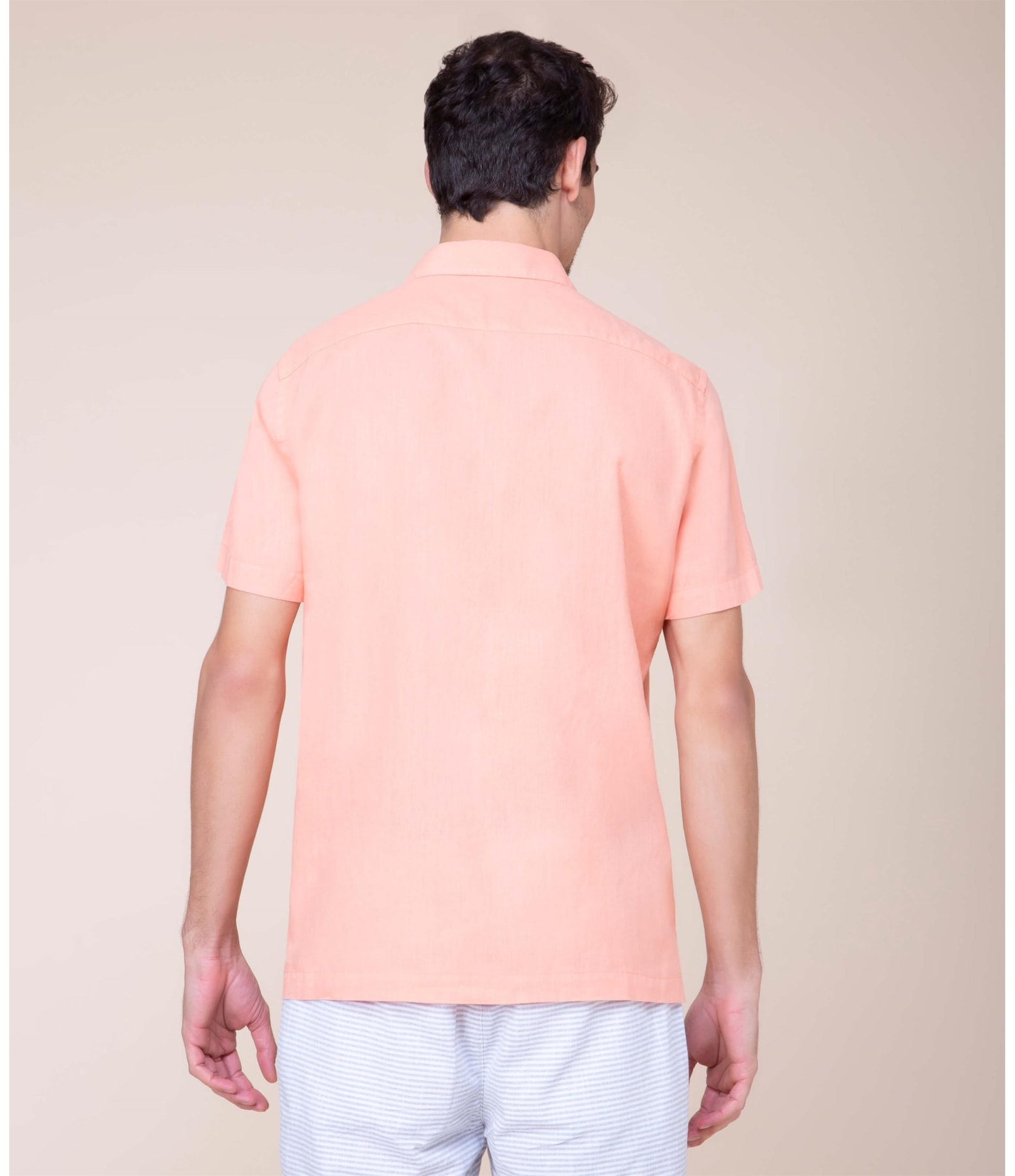 Camisa Puro Linho  Tinturada Melancia