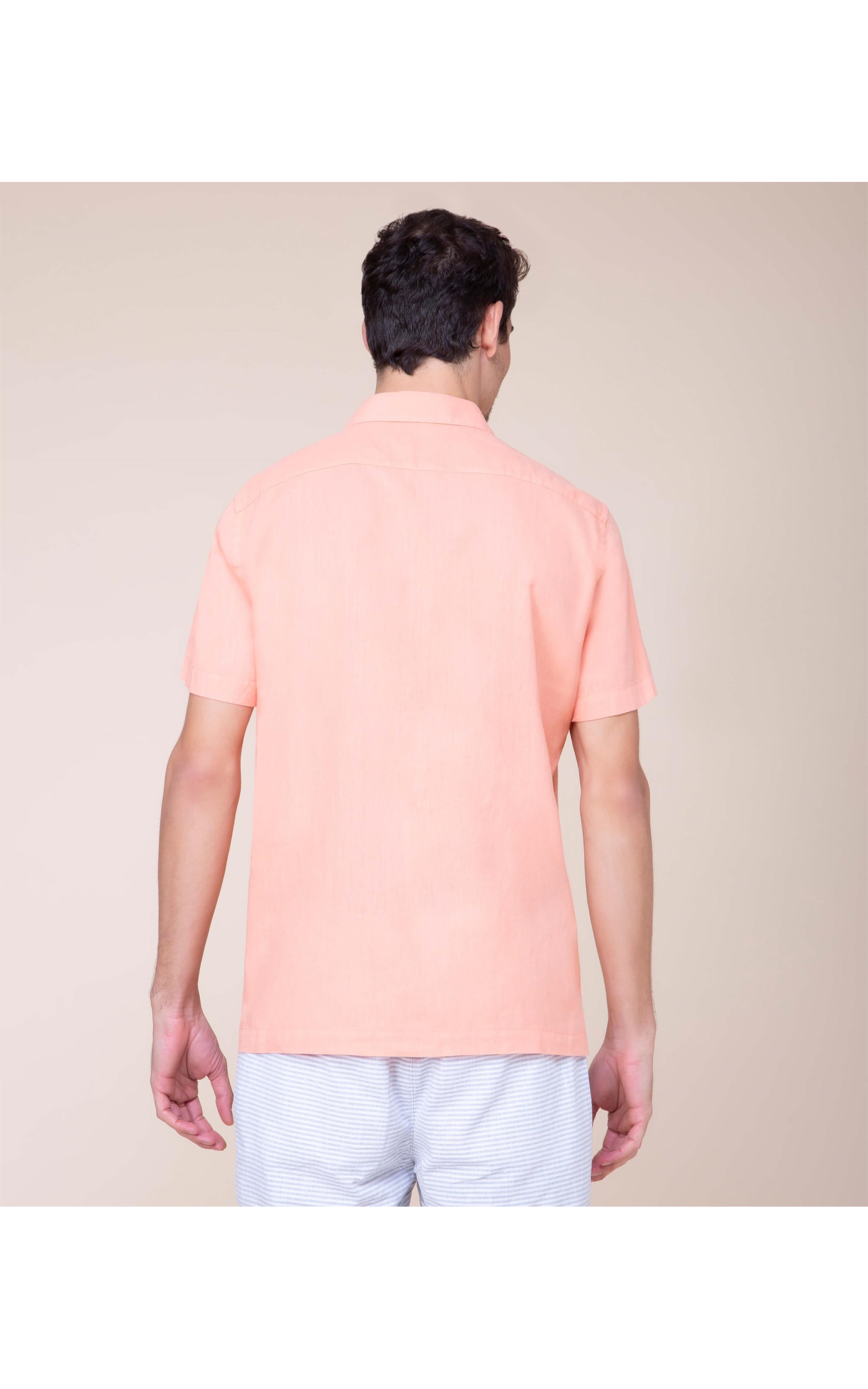 Camisa Puro Linho  Tinturada Melancia
