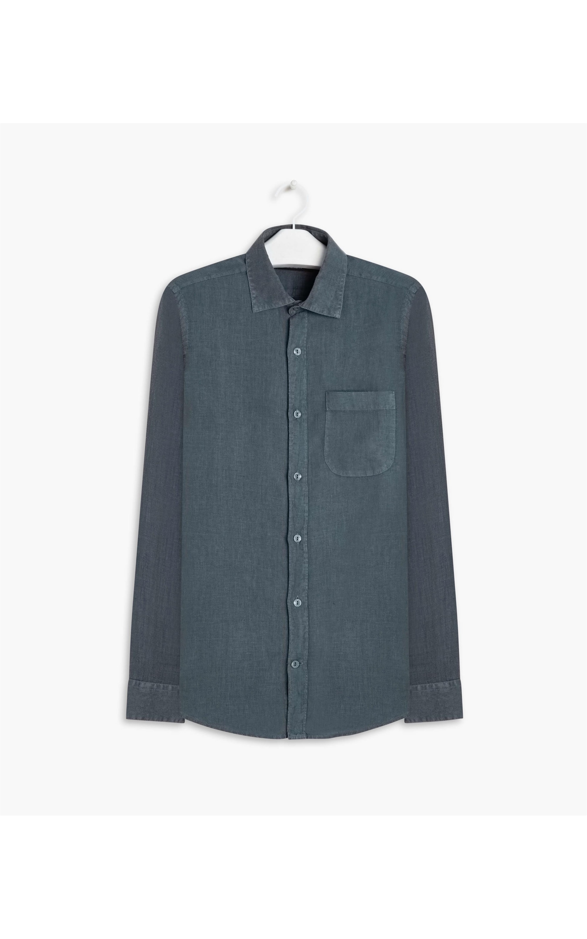 Camisa  Puro Linho  Tinturada Petroleo
