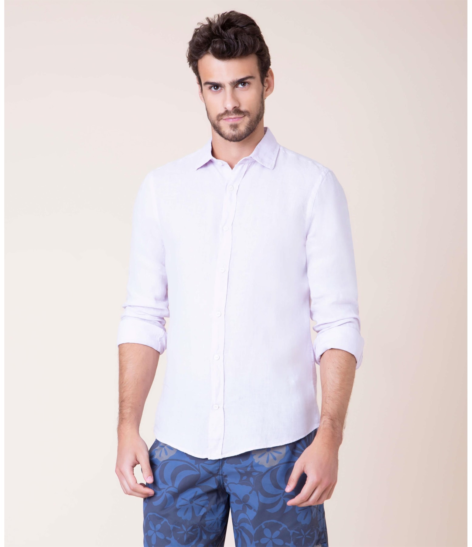 Camisa Puro Linho  Tinturada Rosa