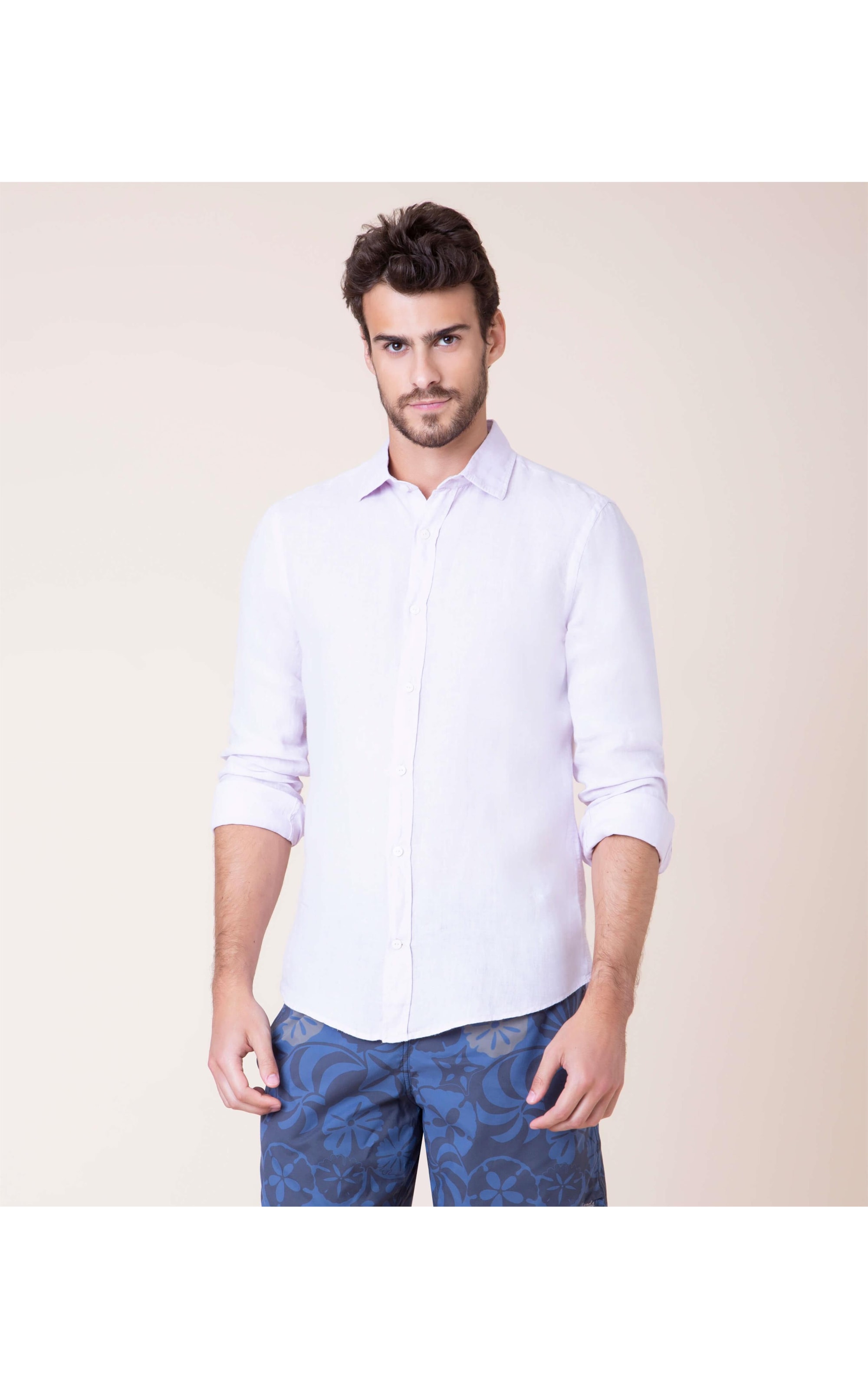 Camisa Puro Linho  Tinturada Rosa