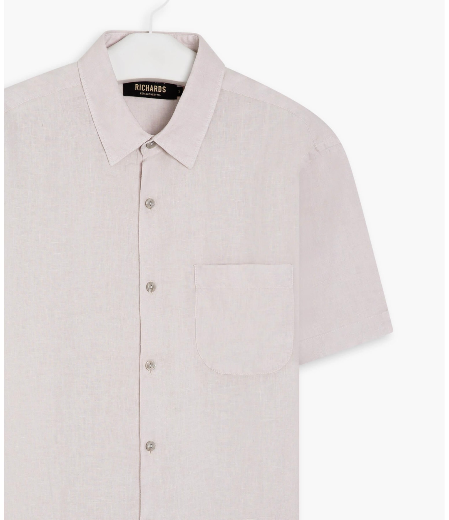 Camisa  Puro Linho    Tinturada Silver Gray