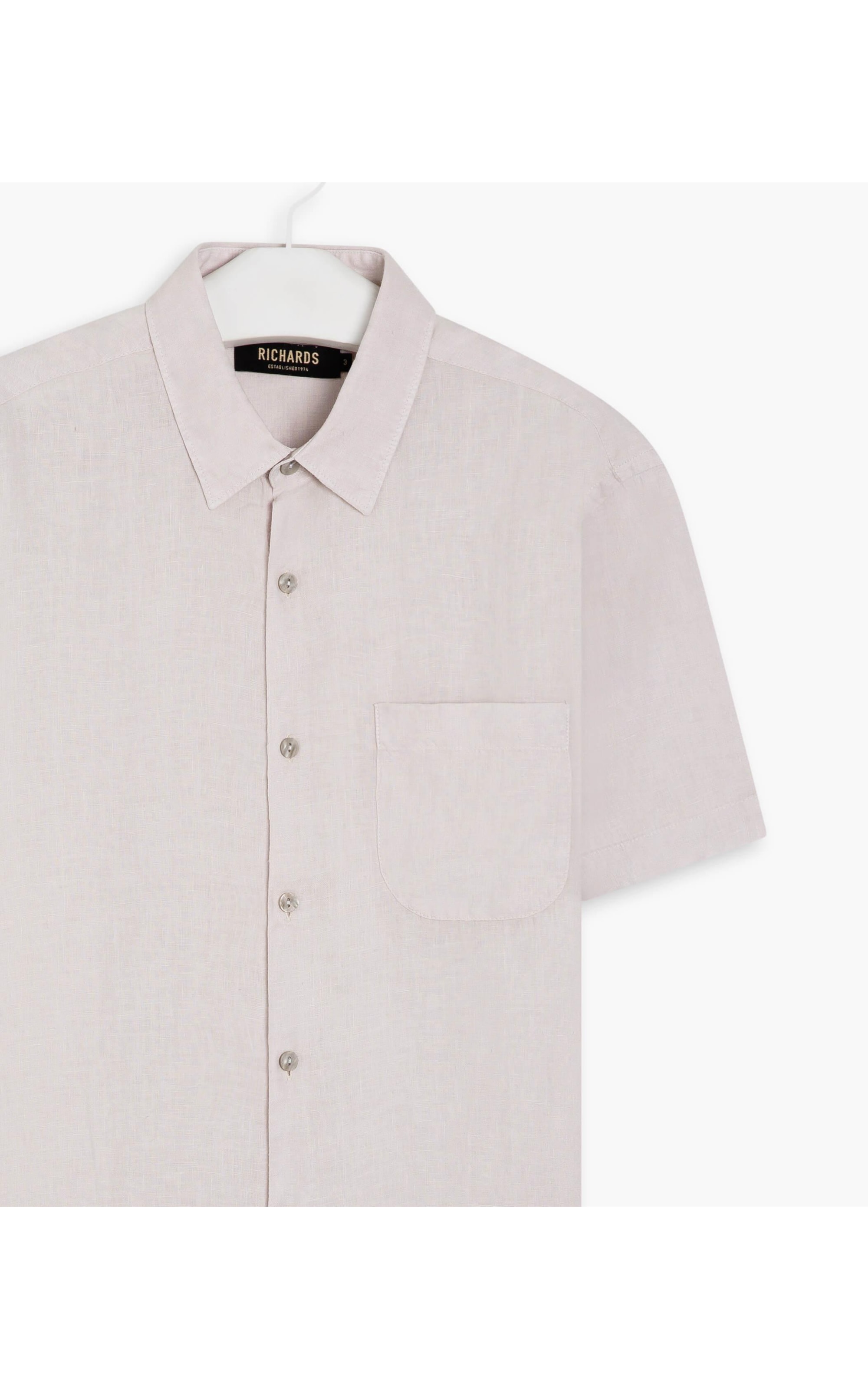 Camisa  Puro Linho    Tinturada Silver Gray