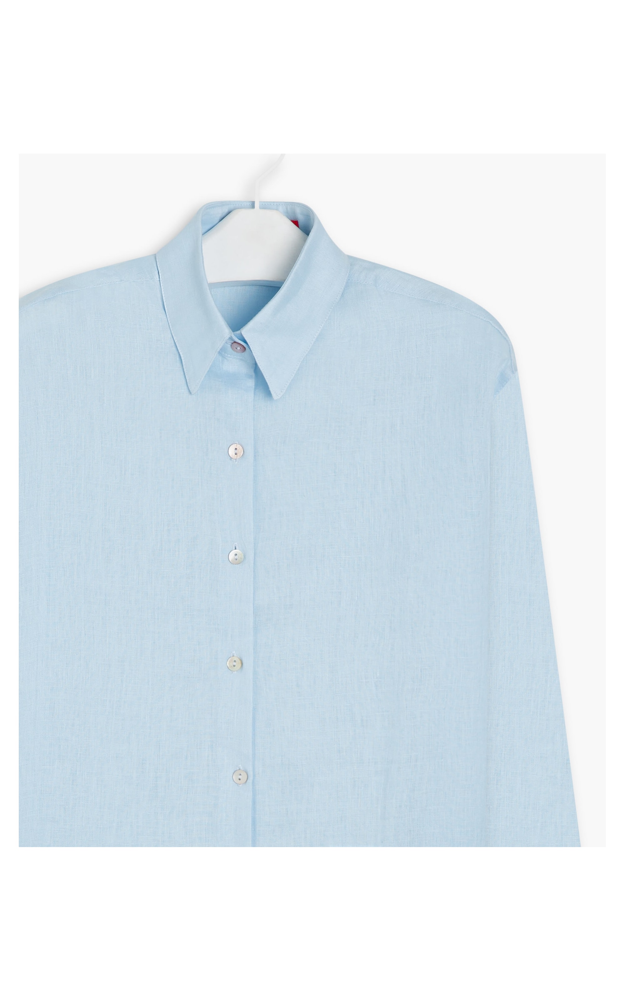 Camisa Puro Linho  Tulipa Azul Claro