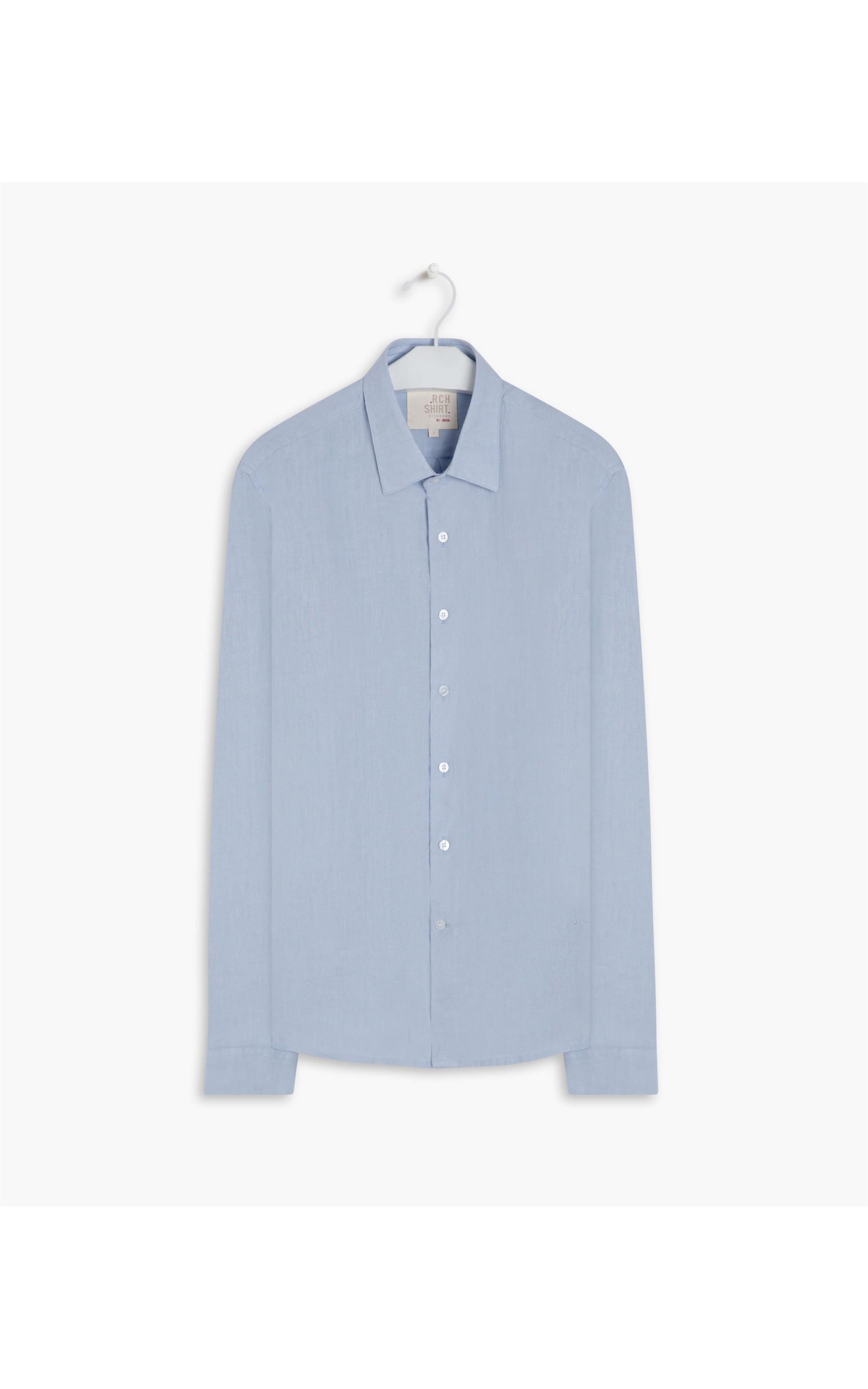Camisa  Puro Linho  Uni. Azul Chofer