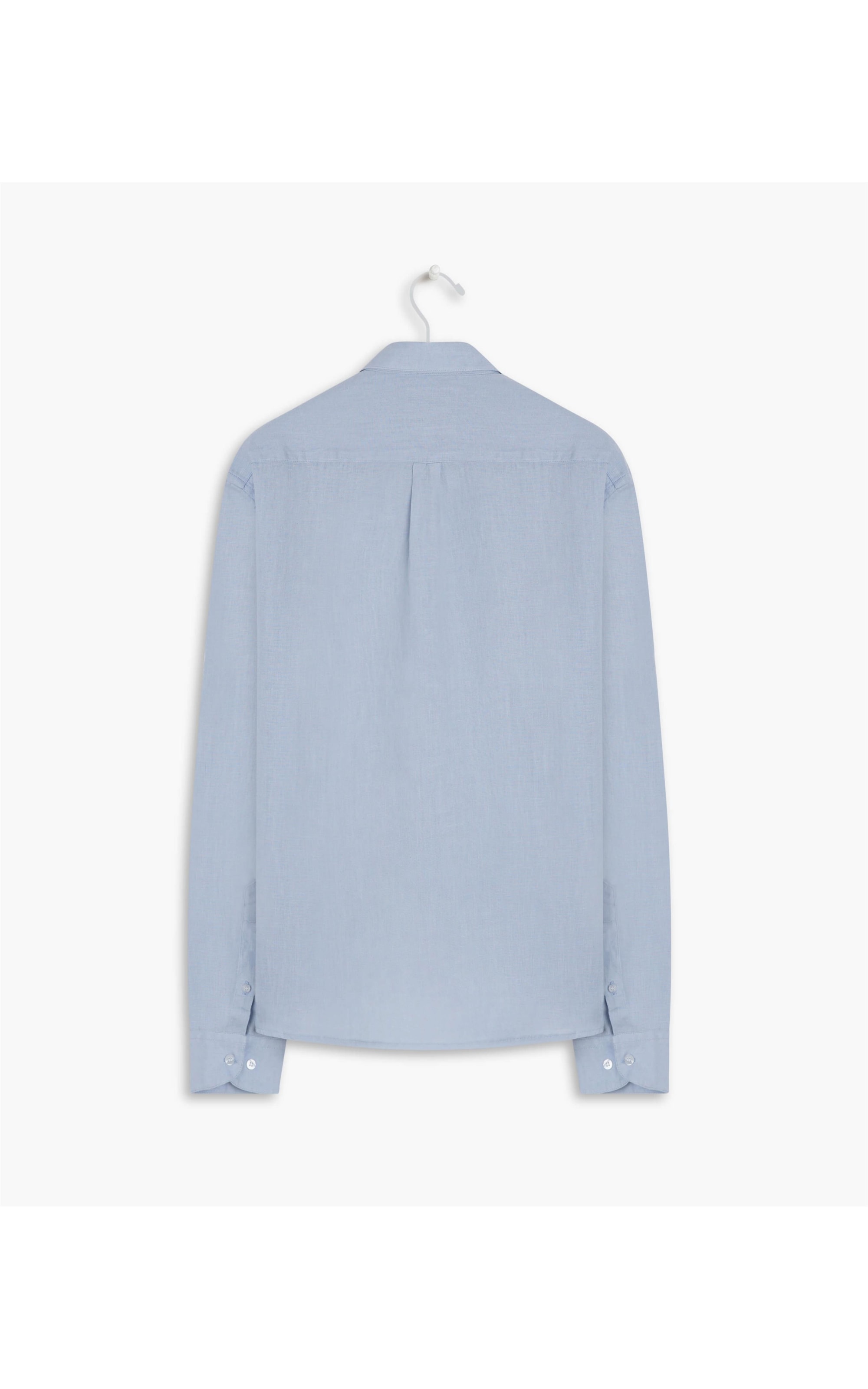 Camisa  Puro Linho  Uni. Azul Chofer