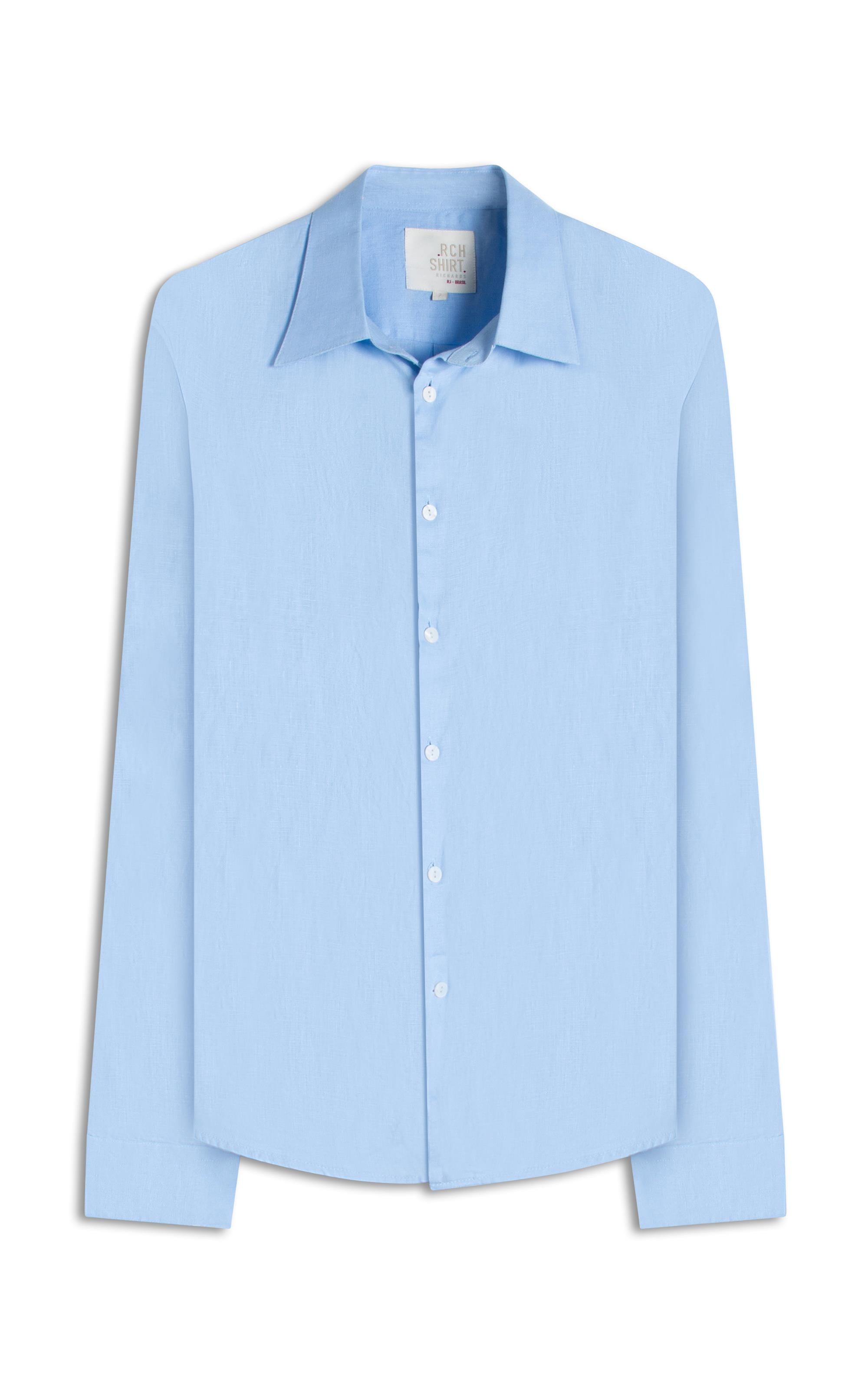 Camisa  Puro Linho  Uni. Azul Claro