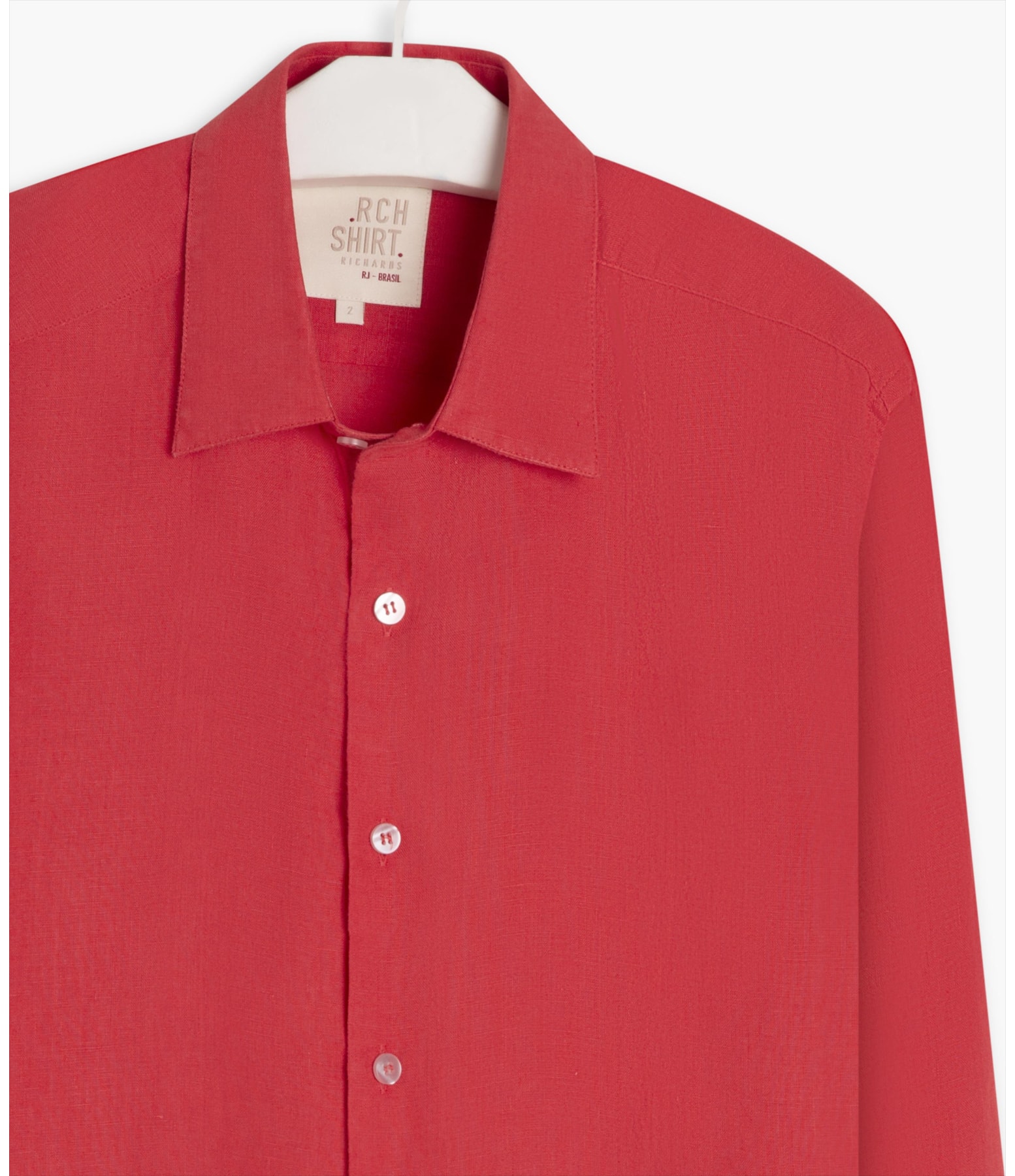 Camisa  Puro Linho  Uni. Coral