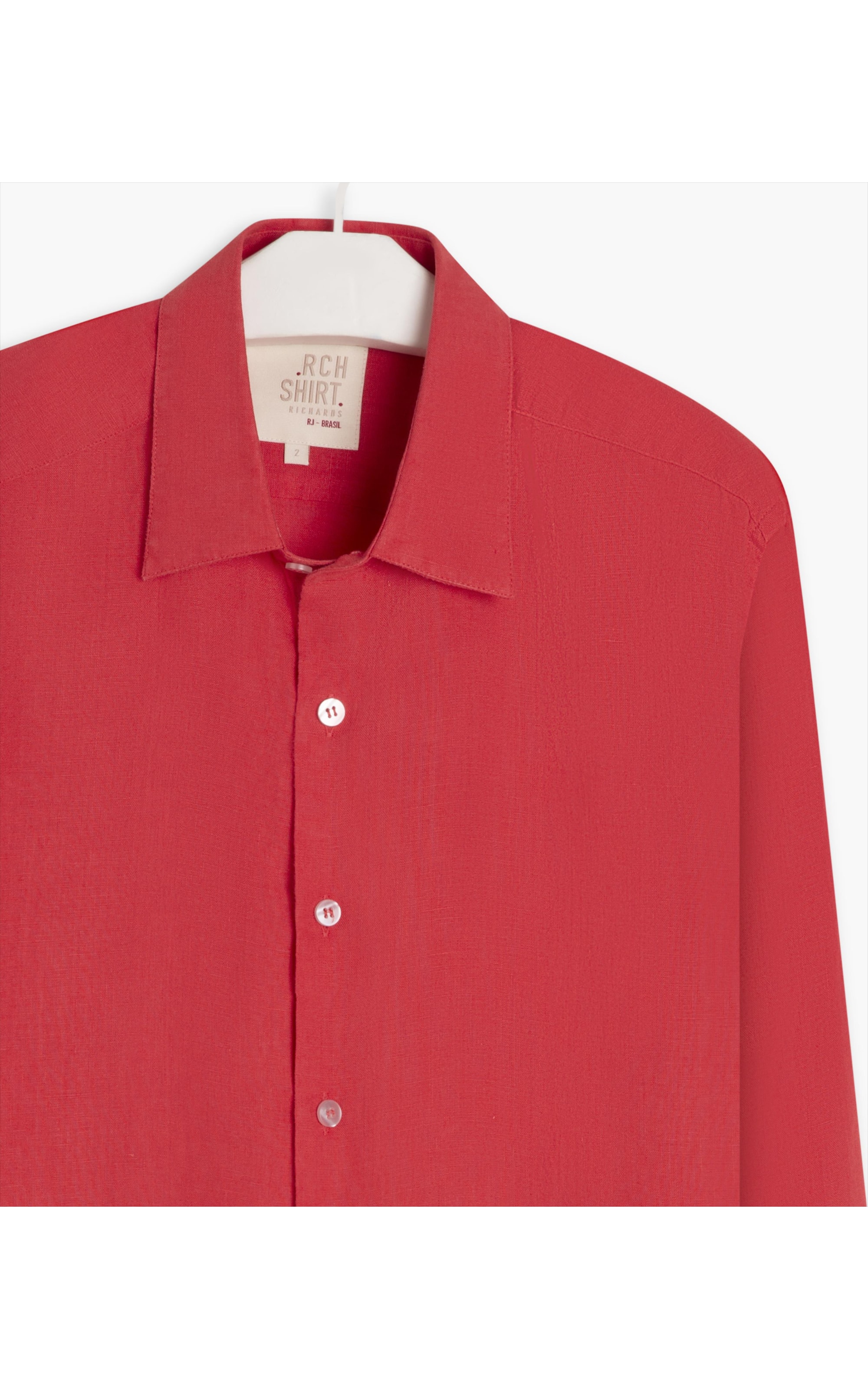 Camisa  Puro Linho  Uni. Coral