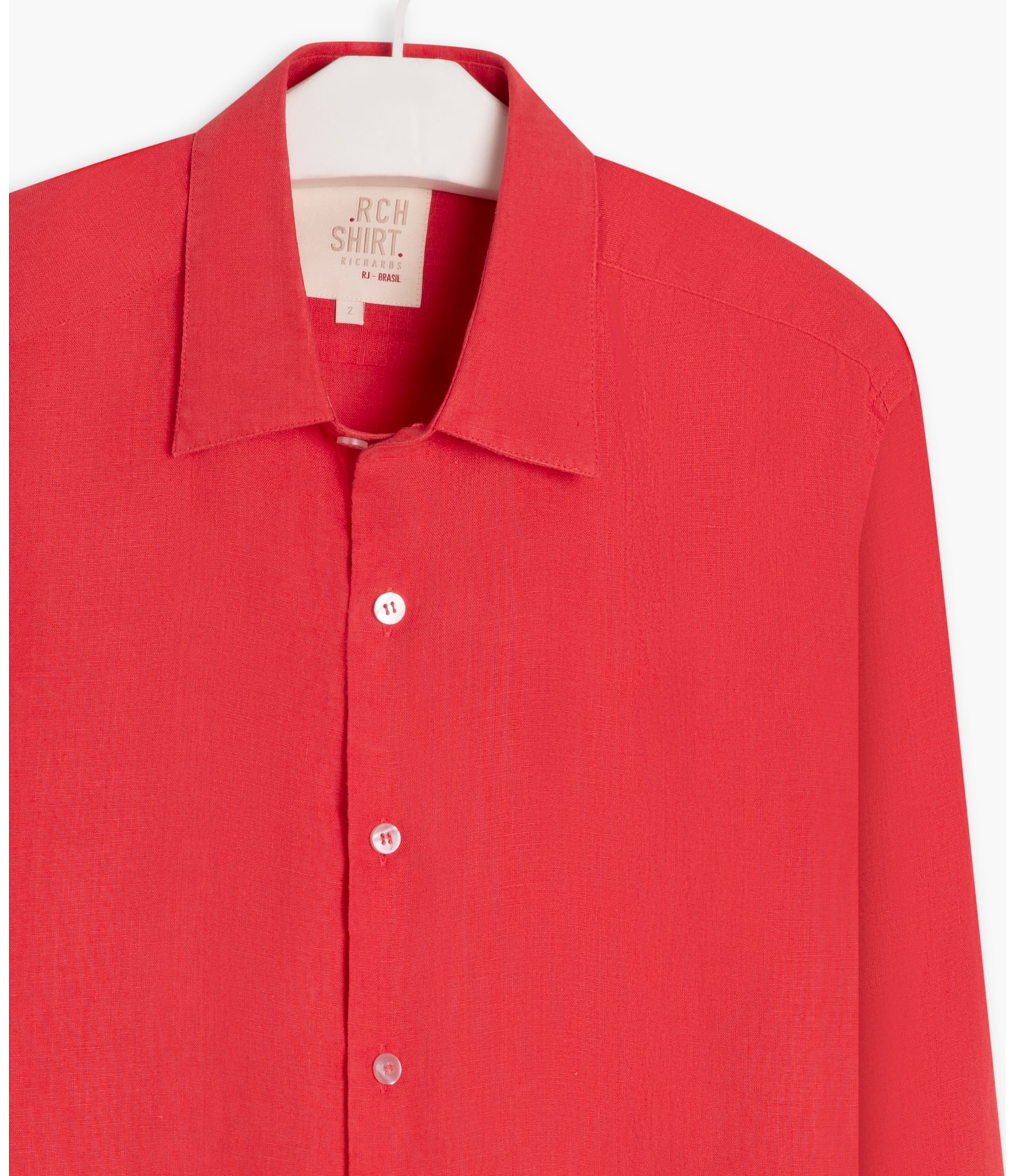 Camisa  Puro Linho  Uni. Coral