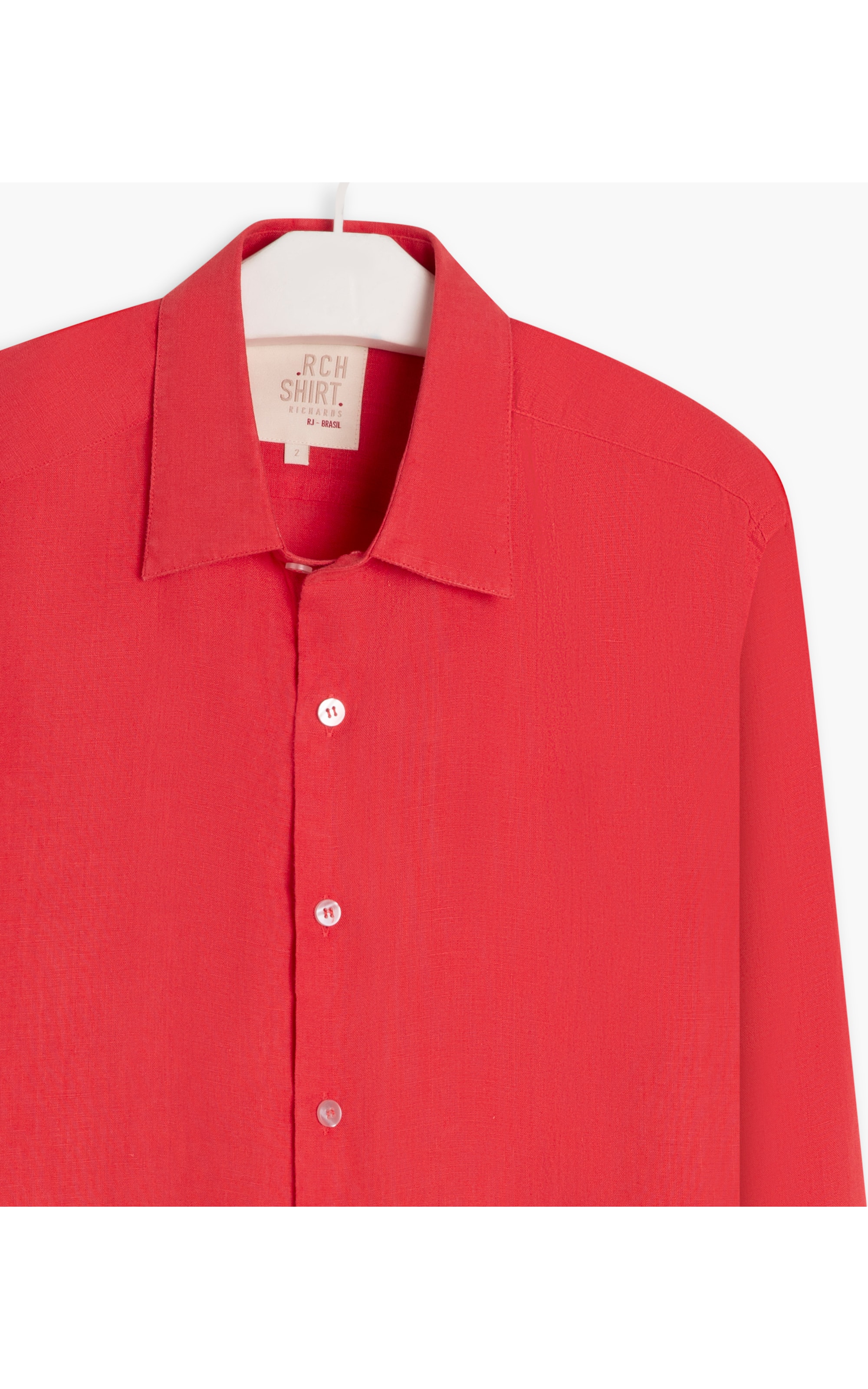 Camisa  Puro Linho  Uni. Coral