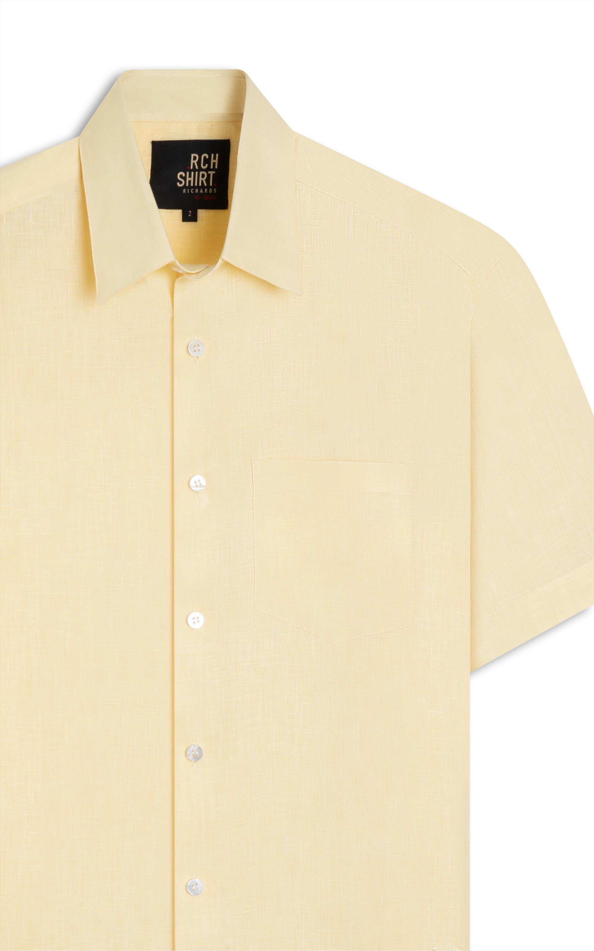 Camisa  Puro Linho  Uni Mc Amarelo i