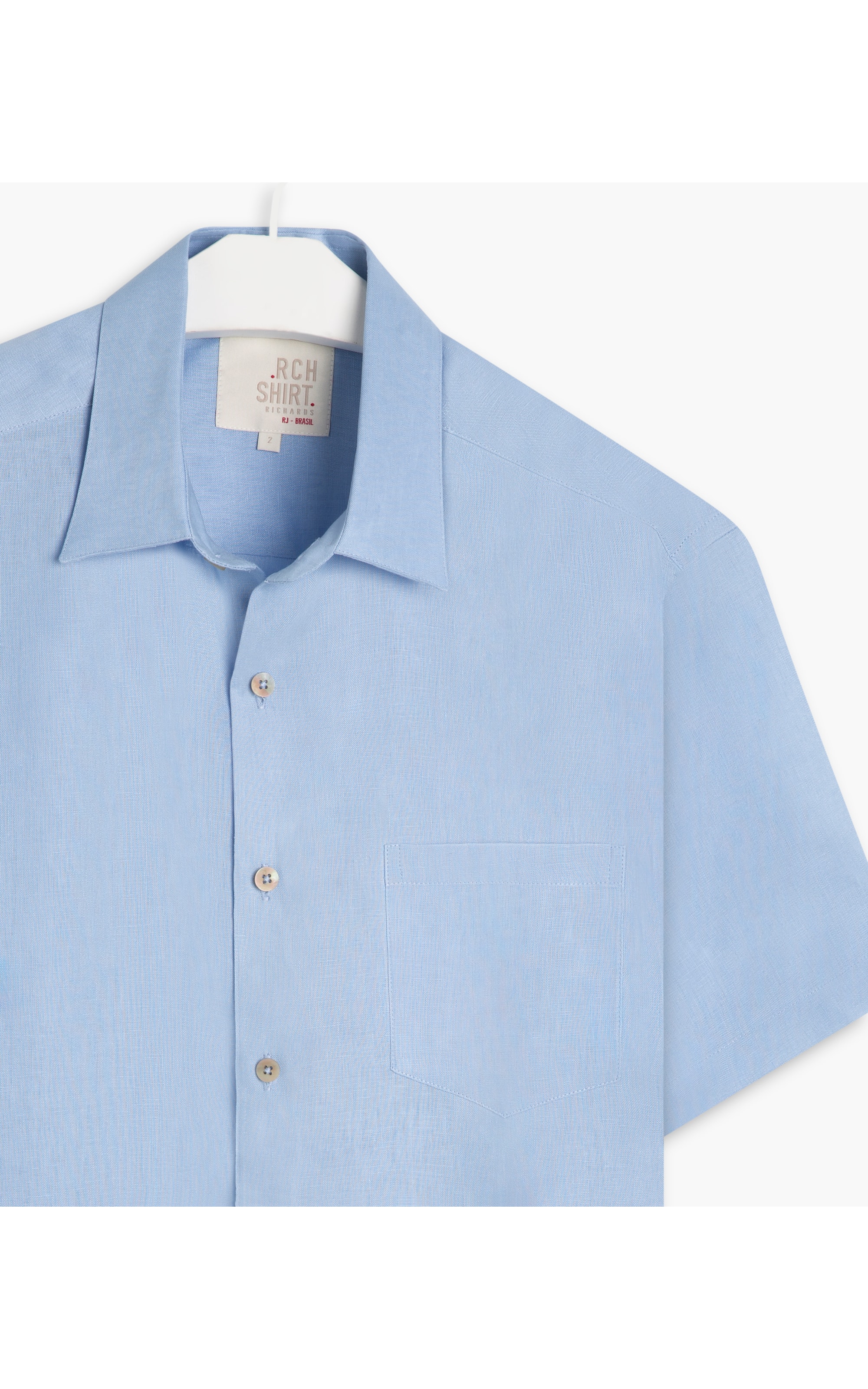 Camisa  Puro Linho  Uni Mc Azul Claro