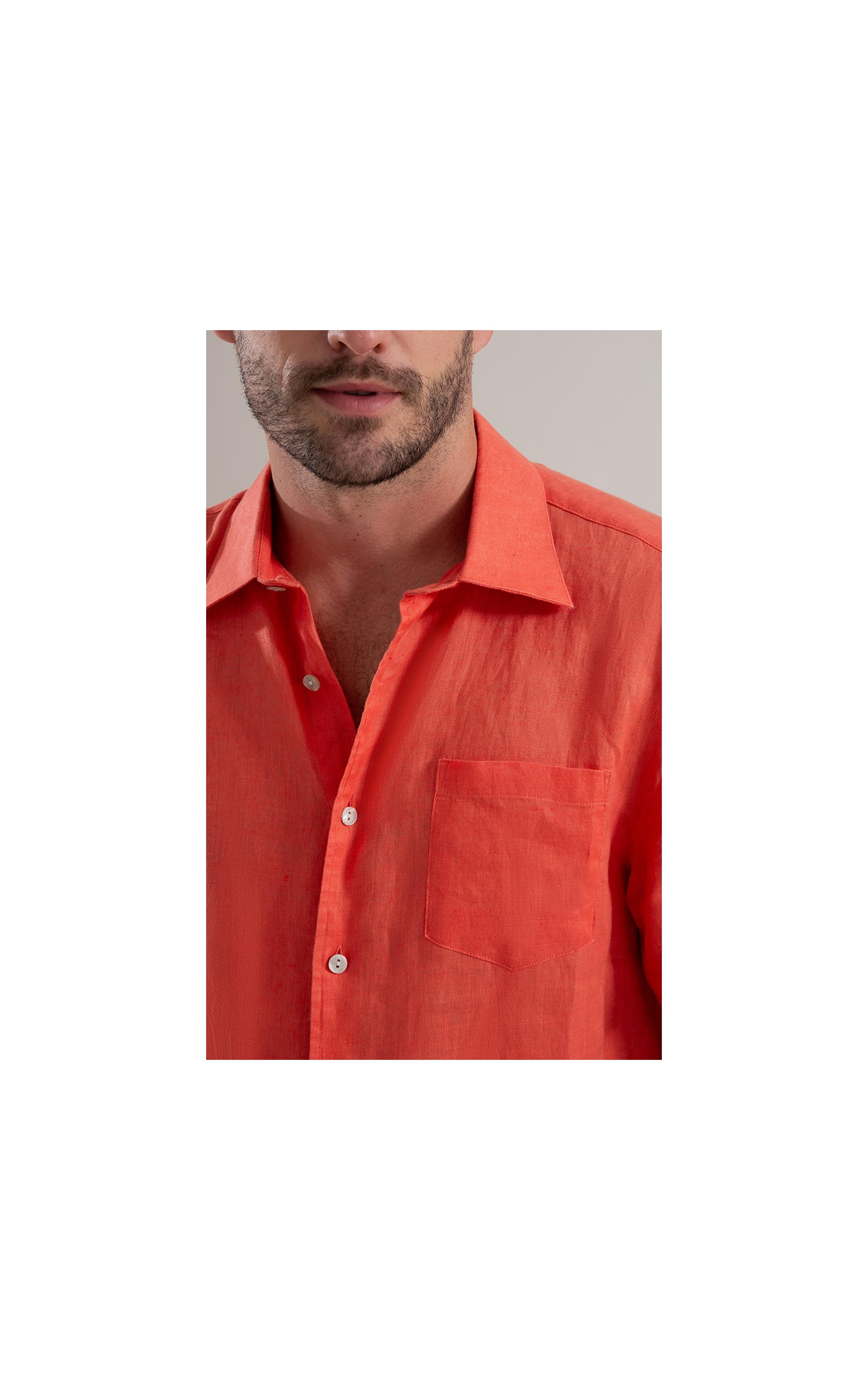 Camisa  Puro Linho  Uni Mc Coral