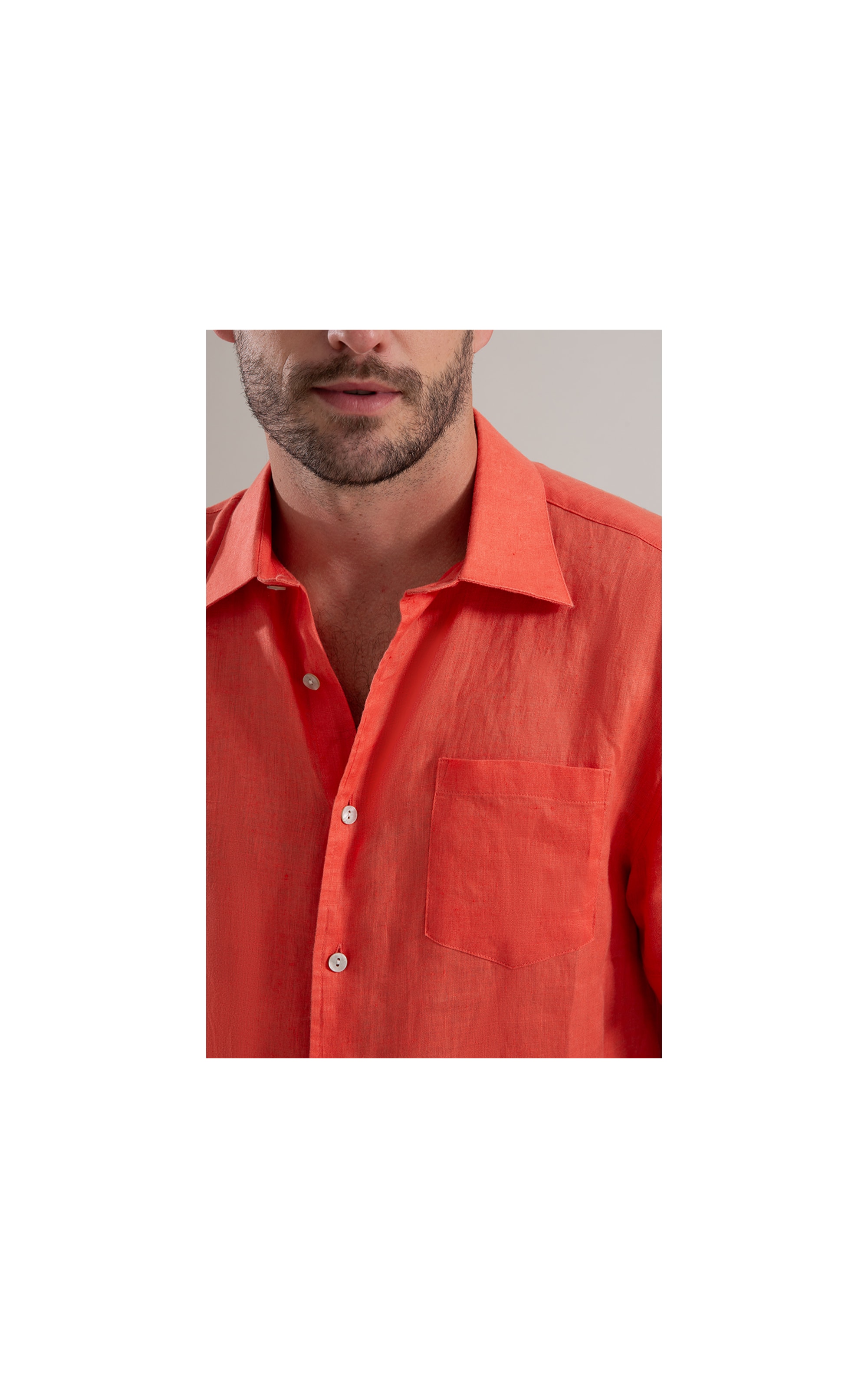 Camisa  Puro Linho  Uni Mc Coral