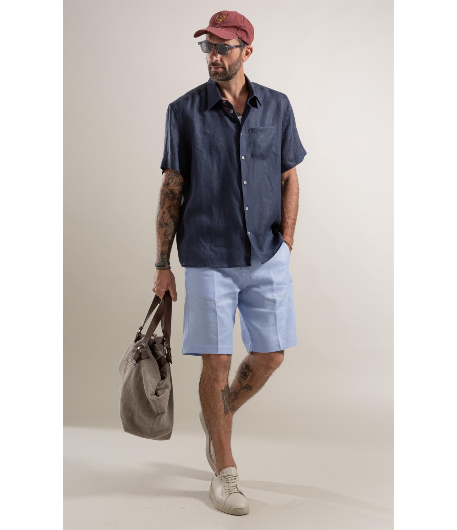 Camisa  Puro Linho  Uni Mc  Dark Navy