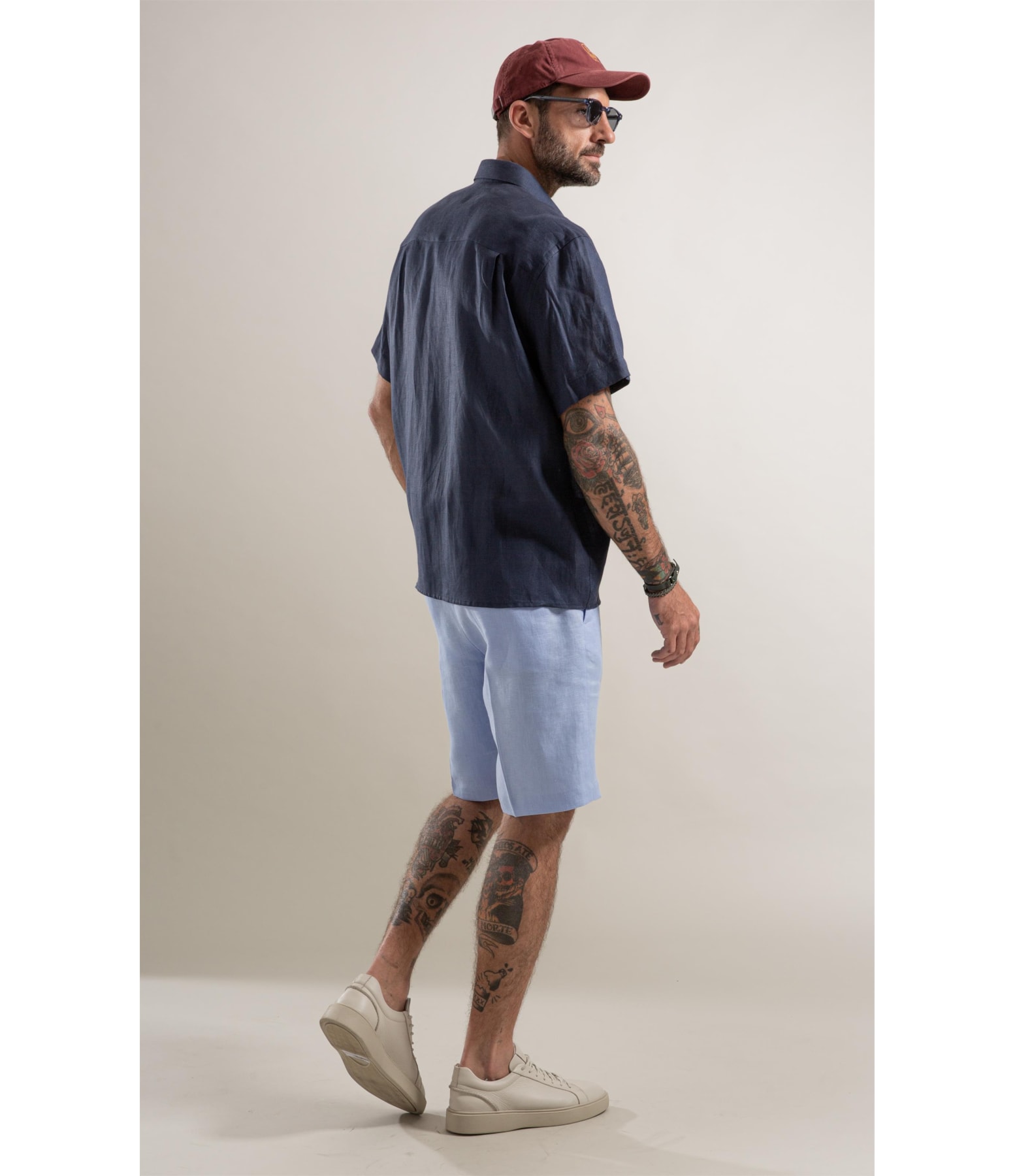 Camisa  Puro Linho  Uni Mc  Dark Navy