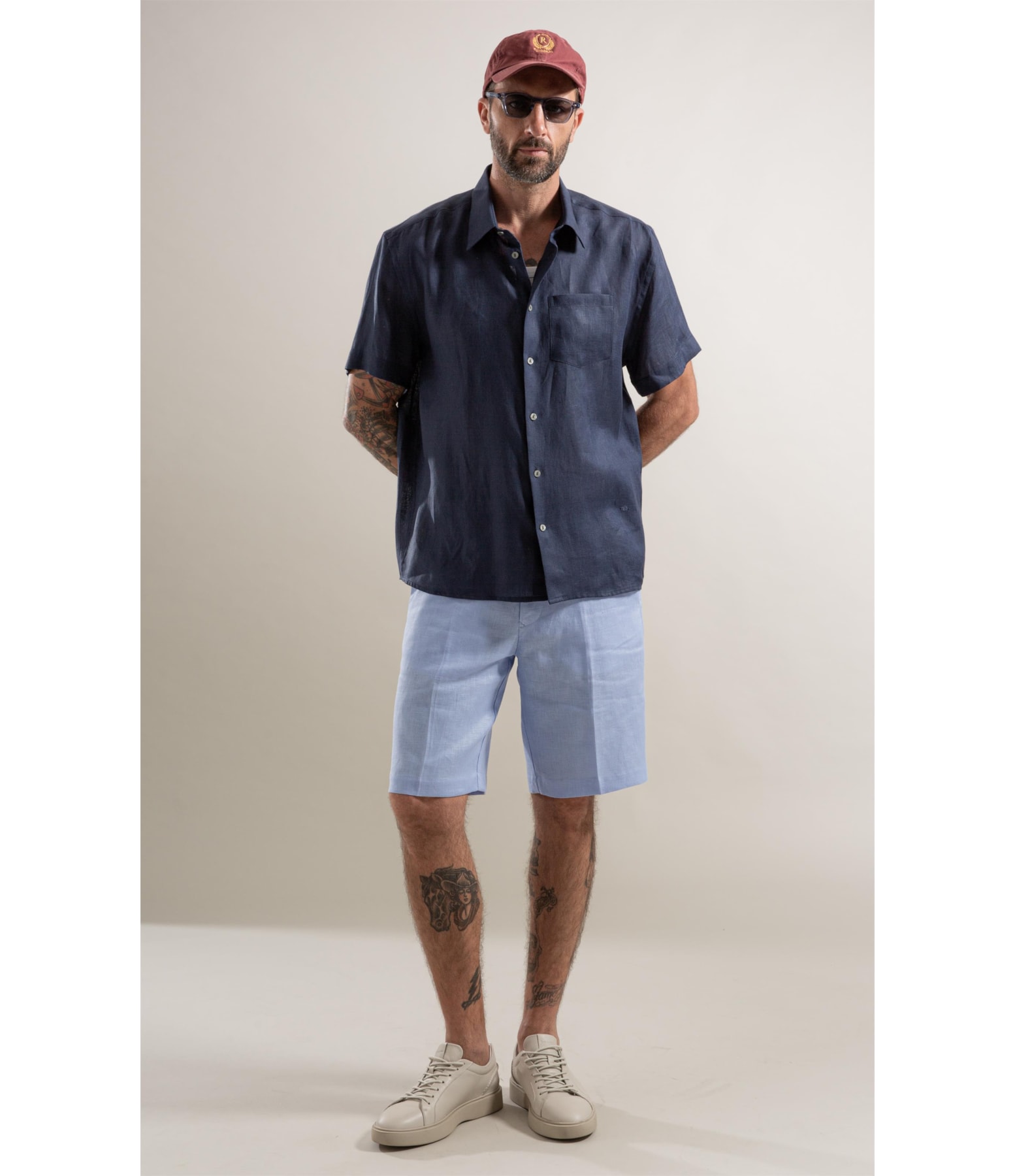 Camisa  Puro Linho  Uni Mc  Dark Navy