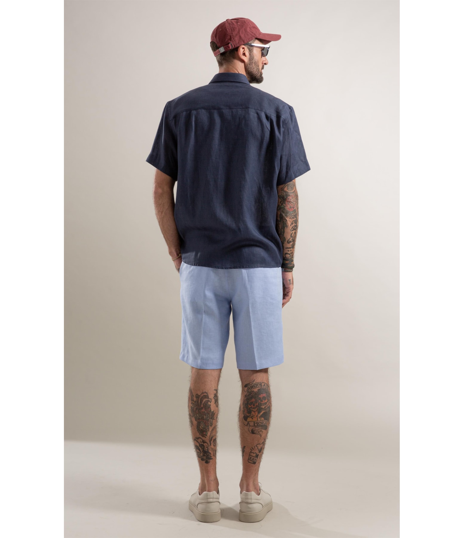 Camisa  Puro Linho  Uni Mc  Dark Navy