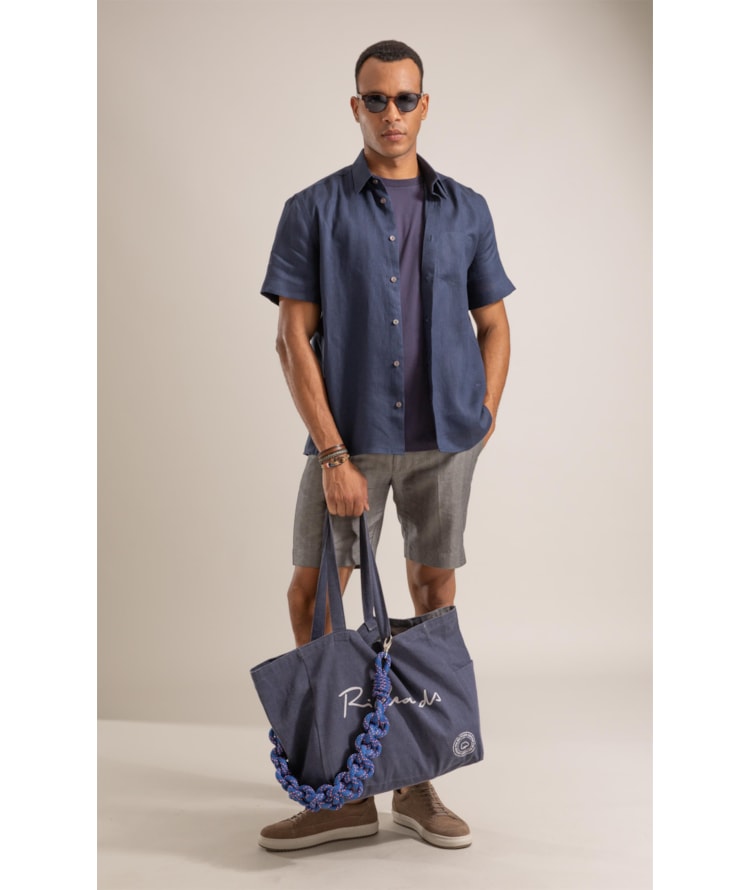 Camisa  Puro Linho  Uni Mc Dark Navy