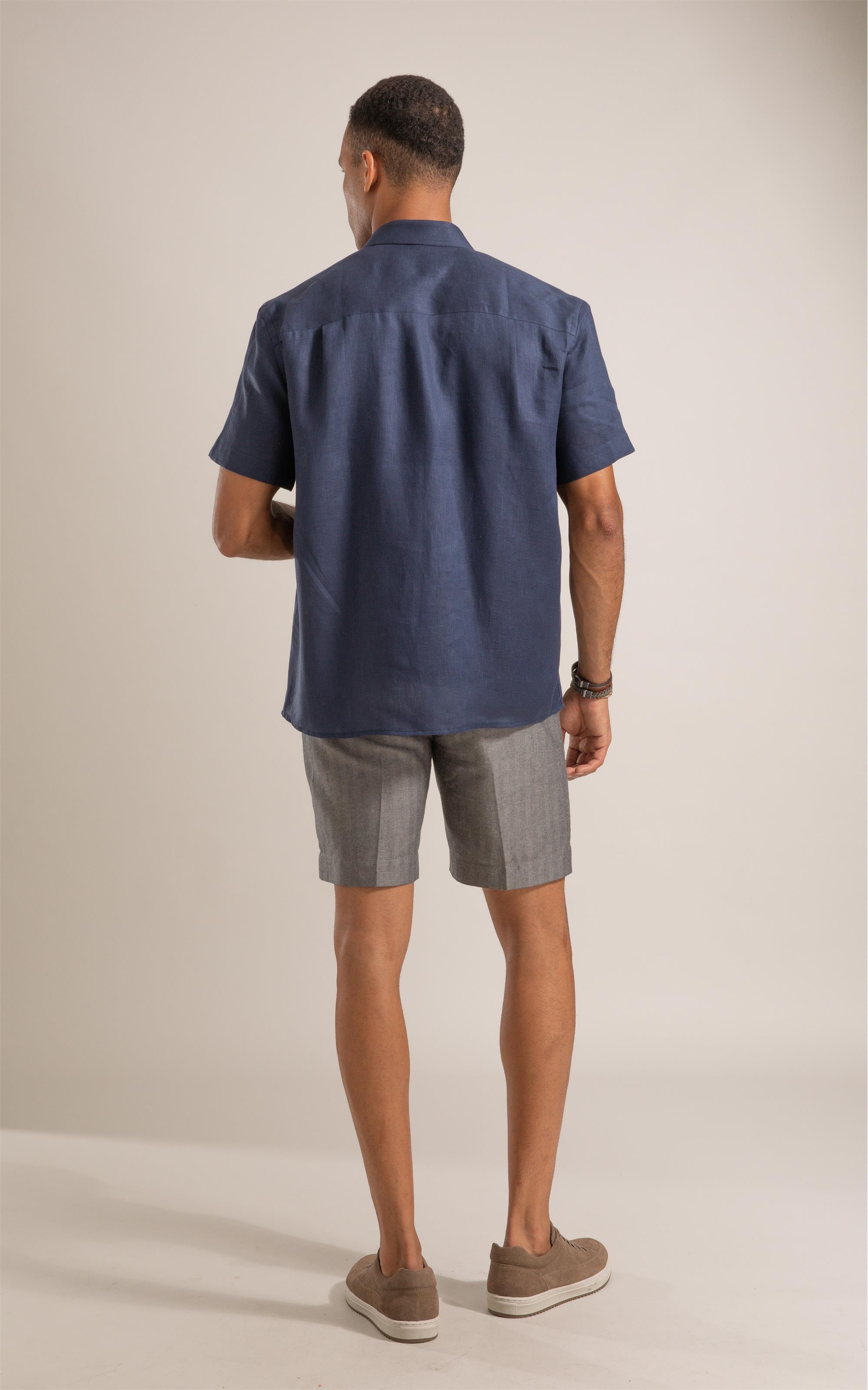 Camisa  Puro Linho  Uni Mc Dark Navy