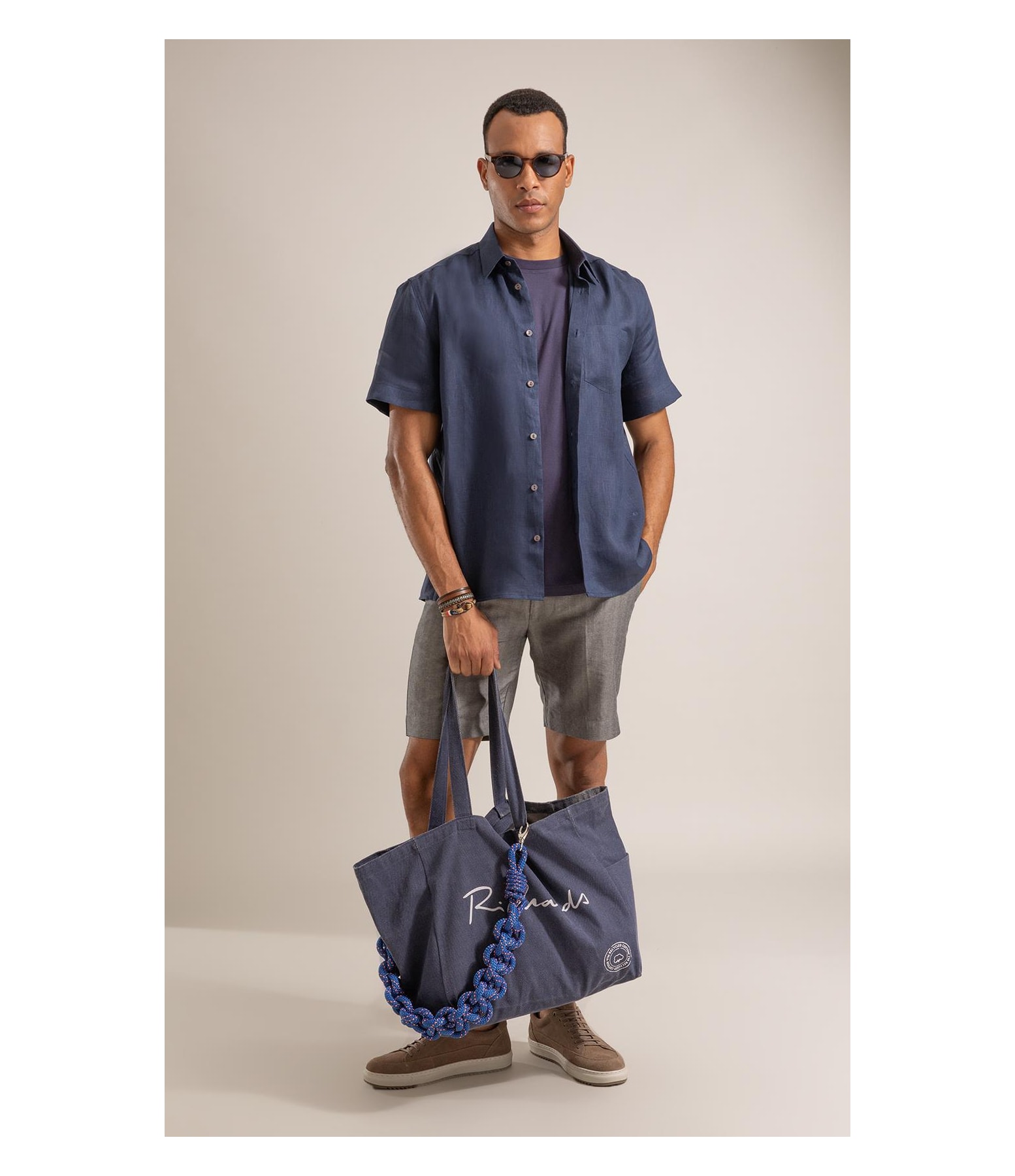 Camisa Puro Linho  Uni Mc Dark Navy