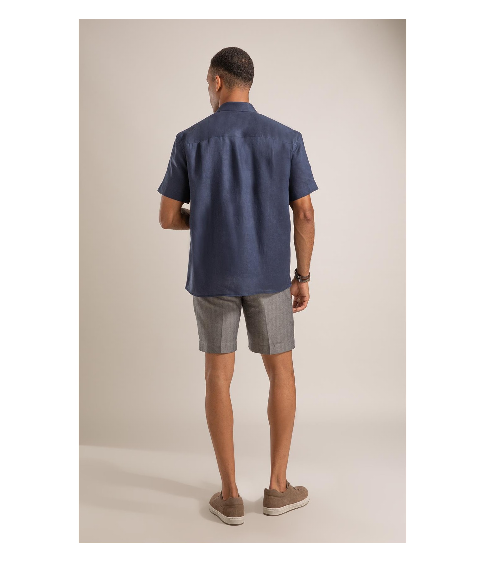 Camisa Puro Linho  Uni Mc Dark Navy