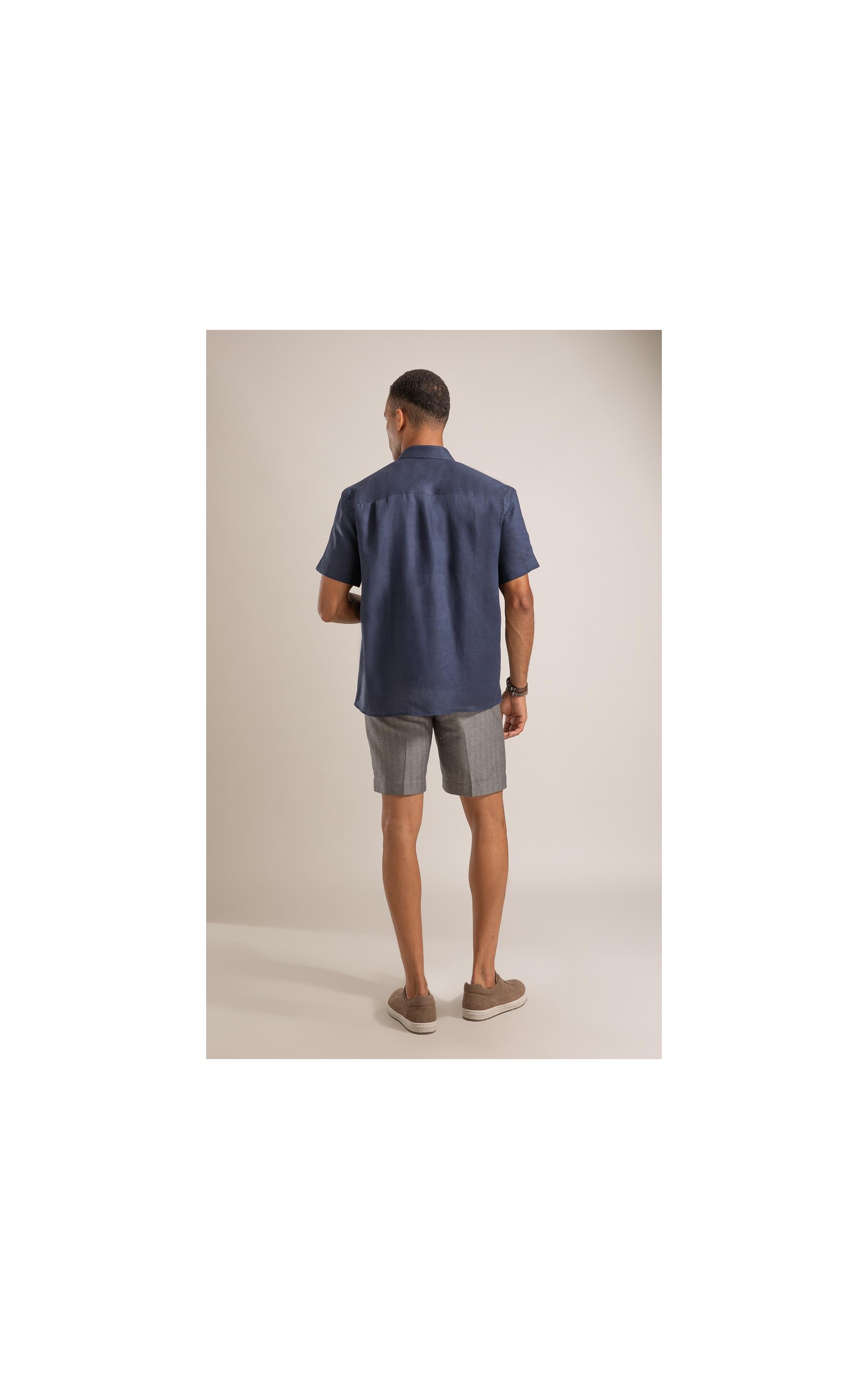 Camisa Puro Linho  Uni Mc Dark Navy