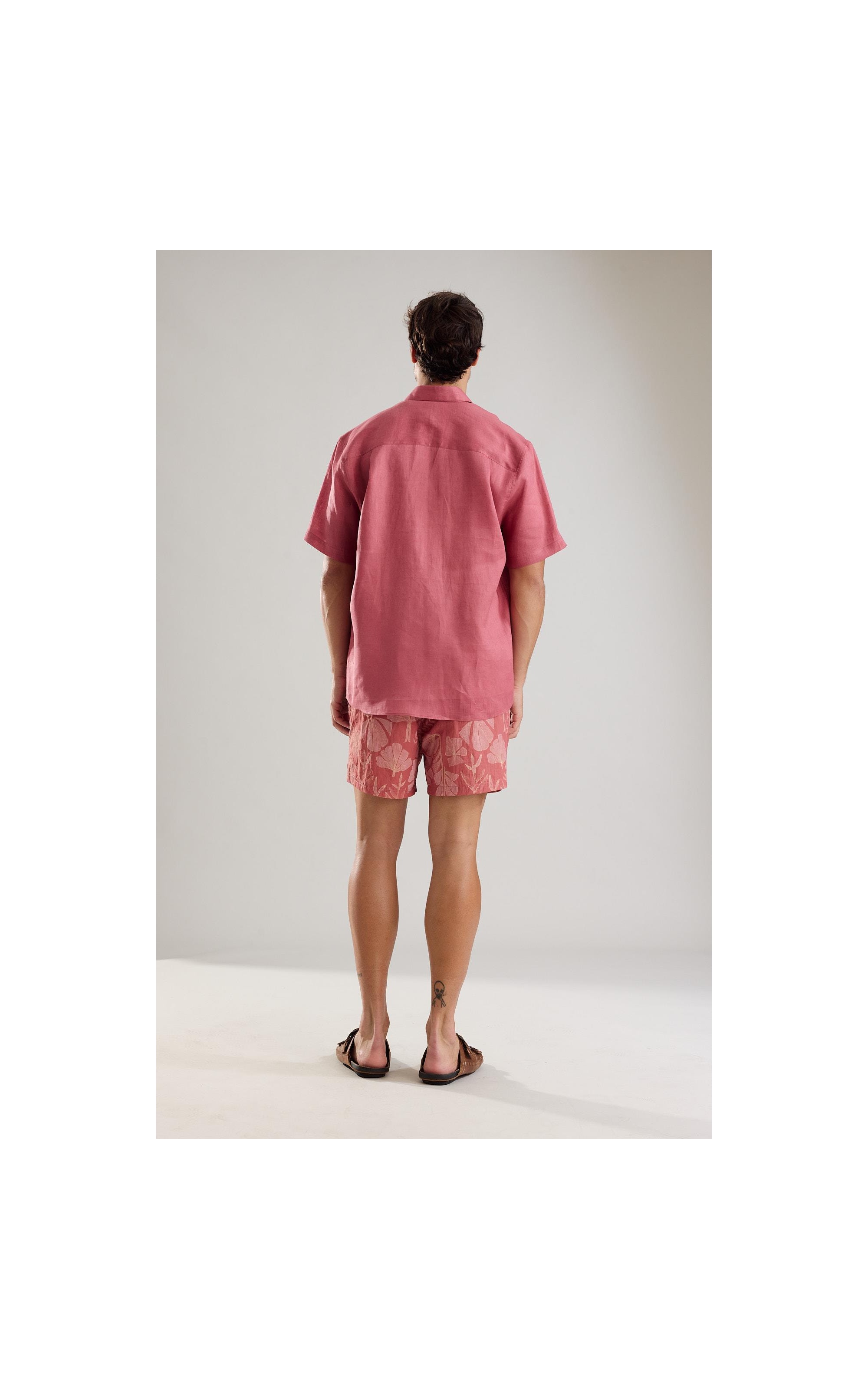 Camisa Puro Linho  Uni Mc Rosa Velho