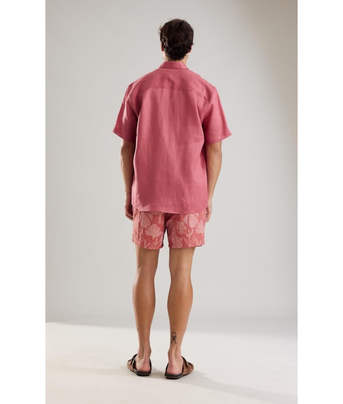 Camisa  Puro Linho  Uni Mc Rosa Velho