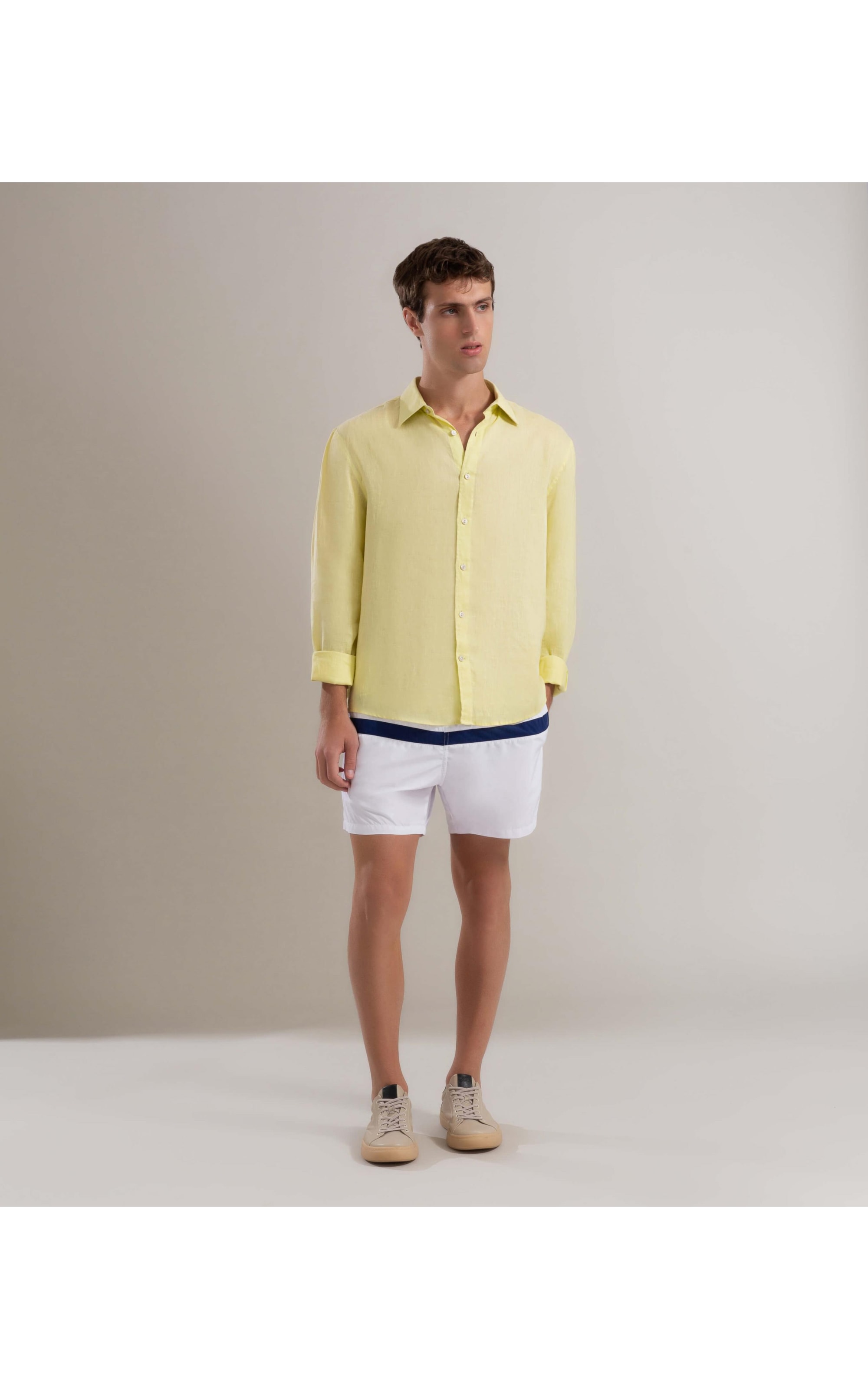 Camisa Puro Linho  Uni Ml Amarelo