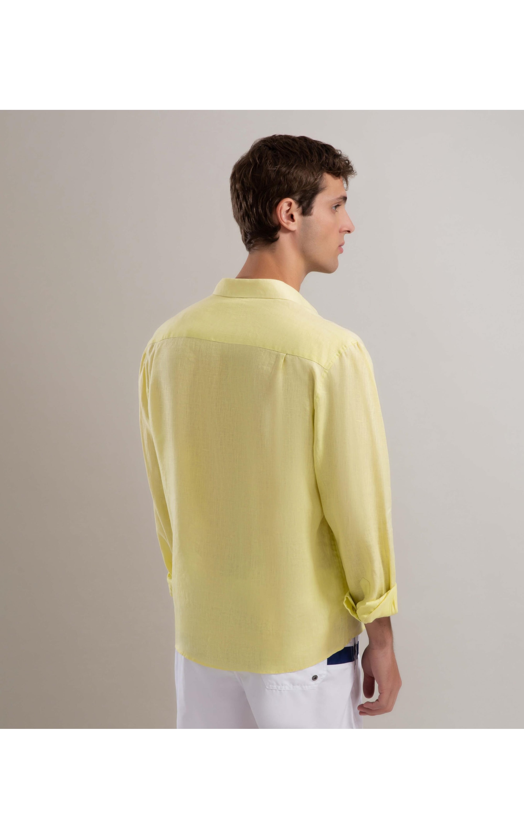 Camisa Puro Linho  Uni Ml Amarelo