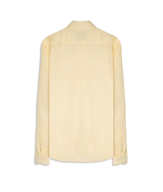Camisa  Puro Linho  Uni Ml Amarelo