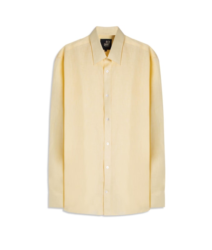 Camisa  Puro Linho  Uni Ml Amarelo