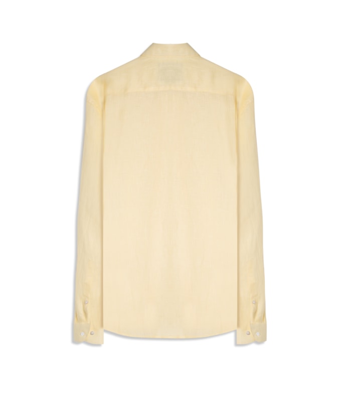 Camisa  Puro Linho  Uni Ml Amarelo i