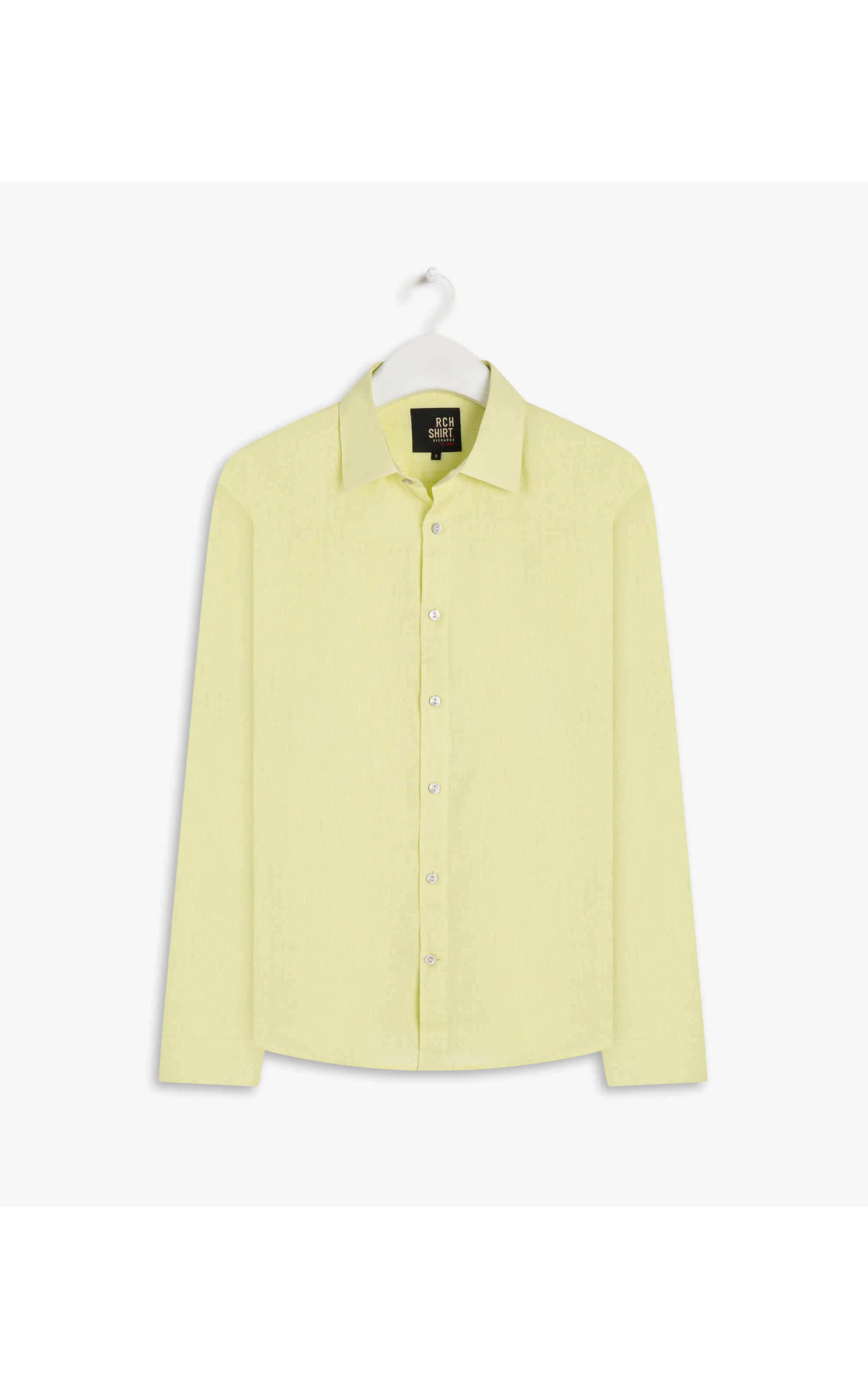 Camisa  Puro Linho  Uni Ml Amarelo l
