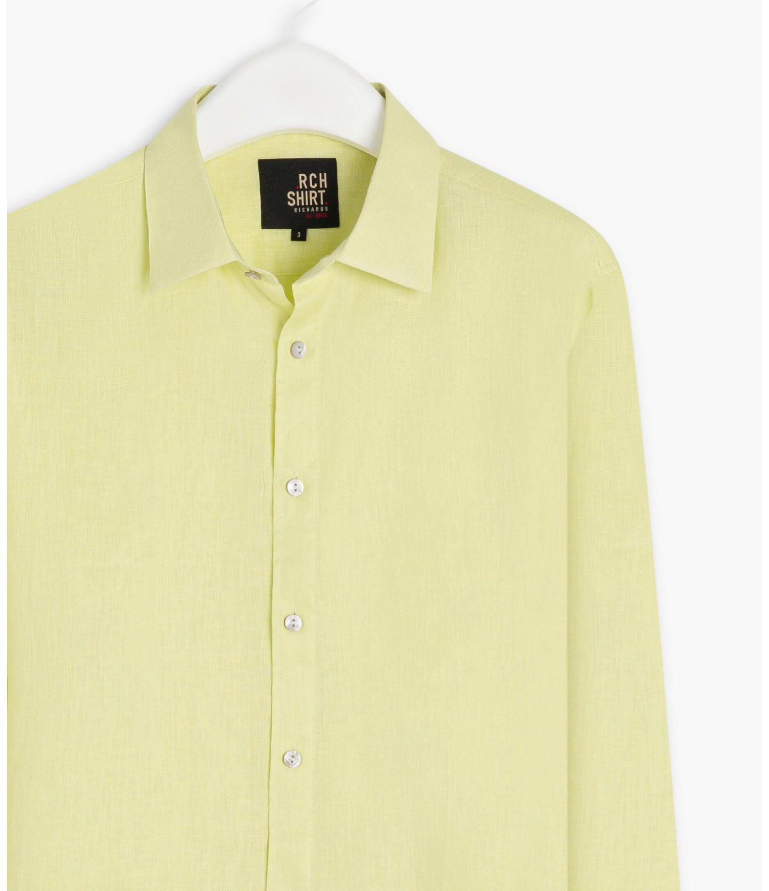 Camisa  Puro Linho  Uni Ml Amarelo l