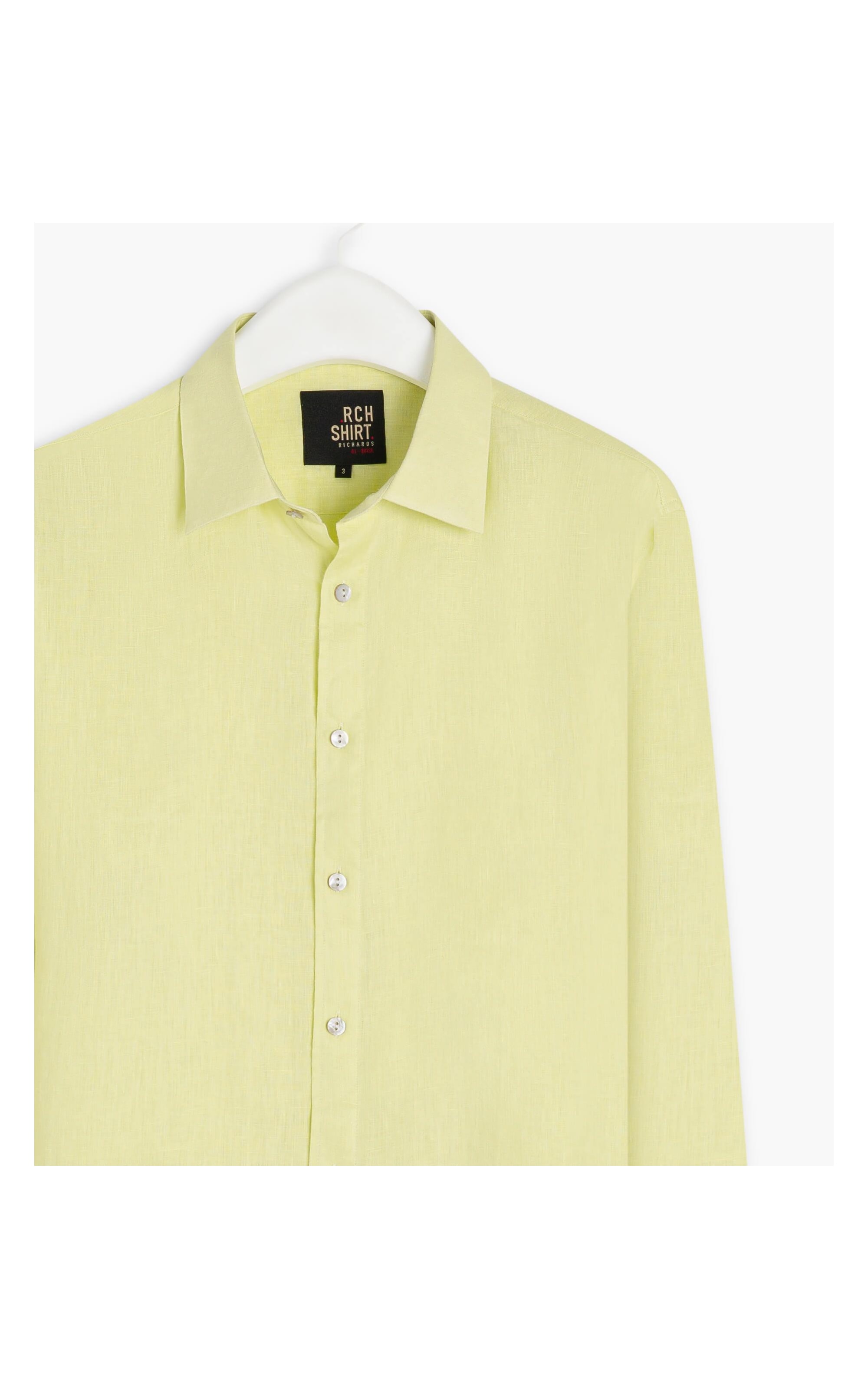 Camisa  Puro Linho  Uni Ml Amarelo l