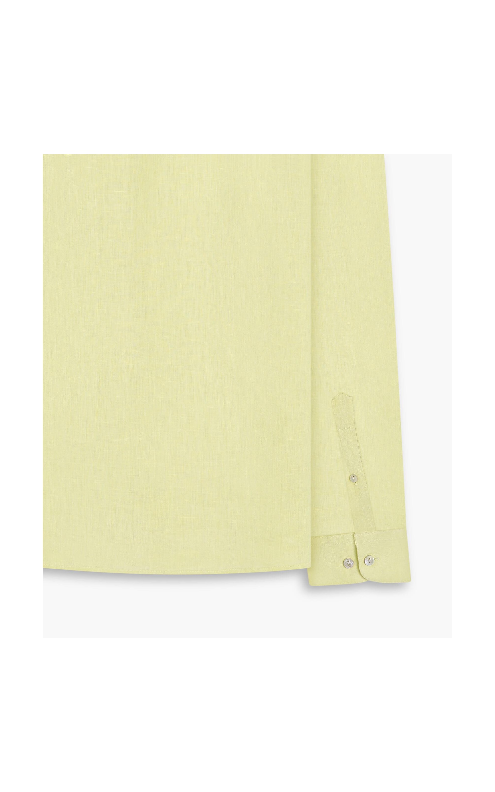 Camisa  Puro Linho  Uni Ml Amarelo l