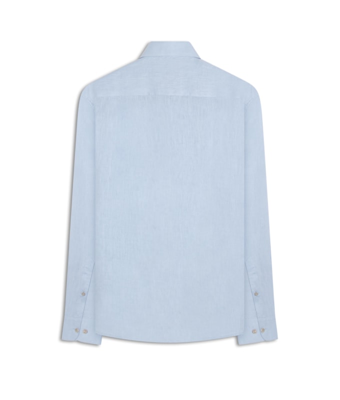 Camisa  Puro Linho  Uni Ml Azul Claro