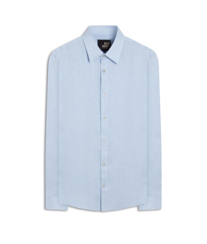 Camisa  Puro Linho  Uni Ml Azul Claro