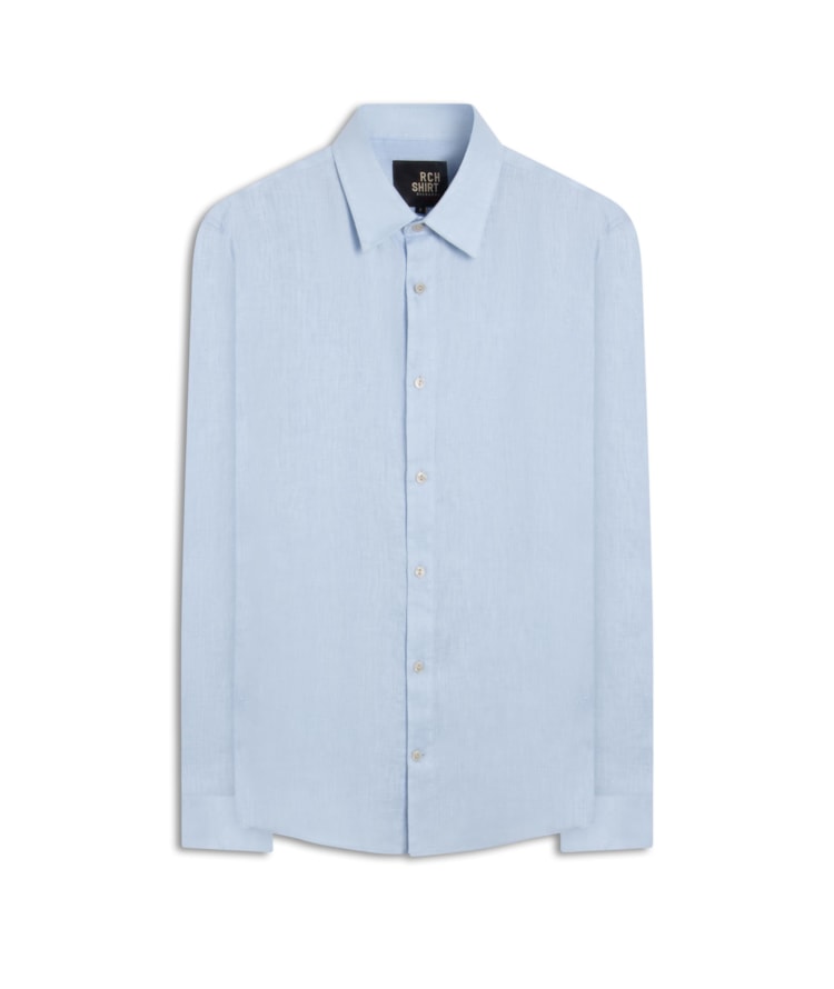 Camisa  Puro Linho  Uni Ml Azul Claro