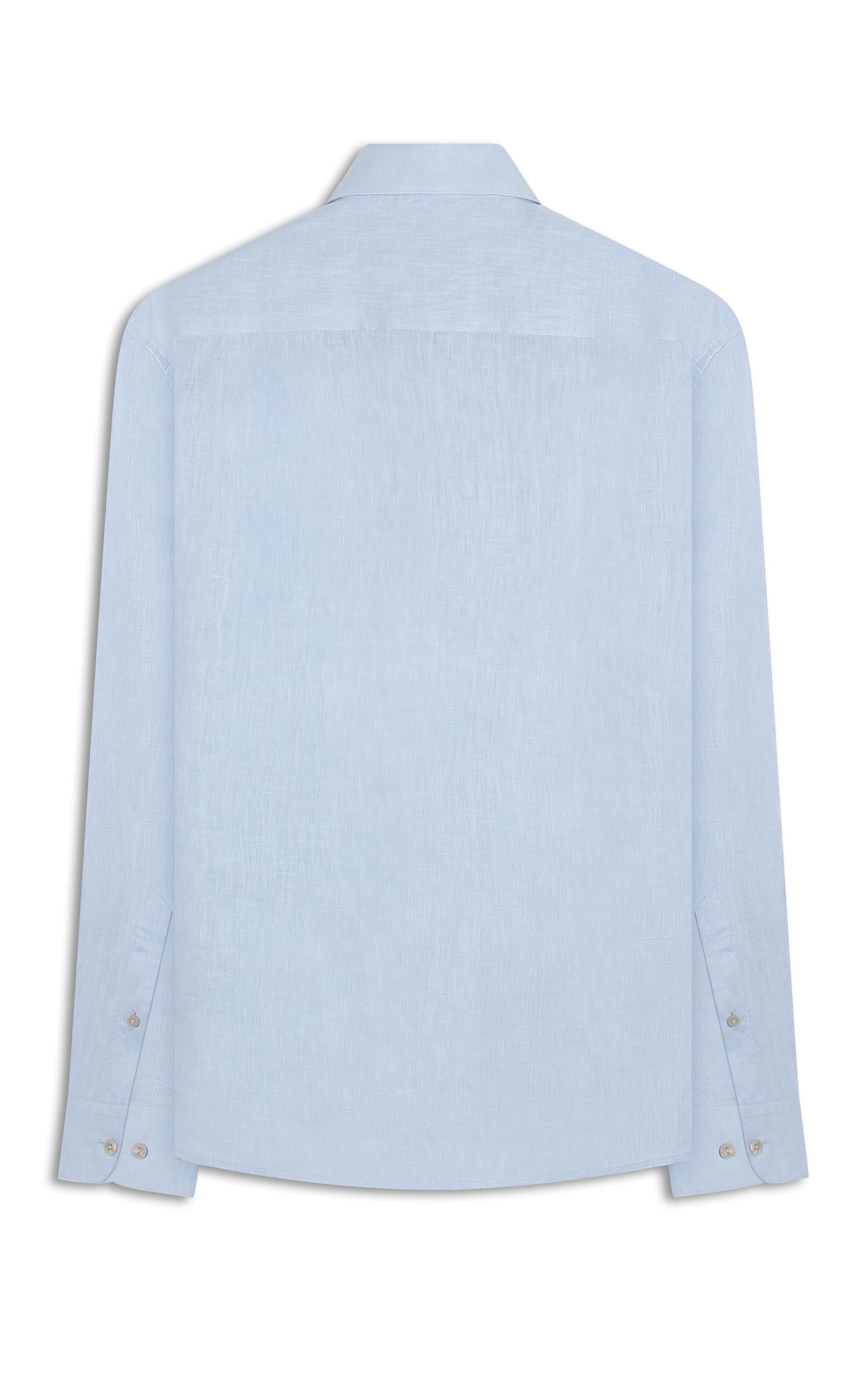 Camisa  Puro Linho  Uni Ml Azul Claro