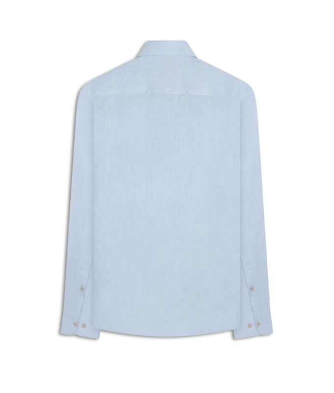 Camisa  Puro Linho  Uni Ml Azul Claro