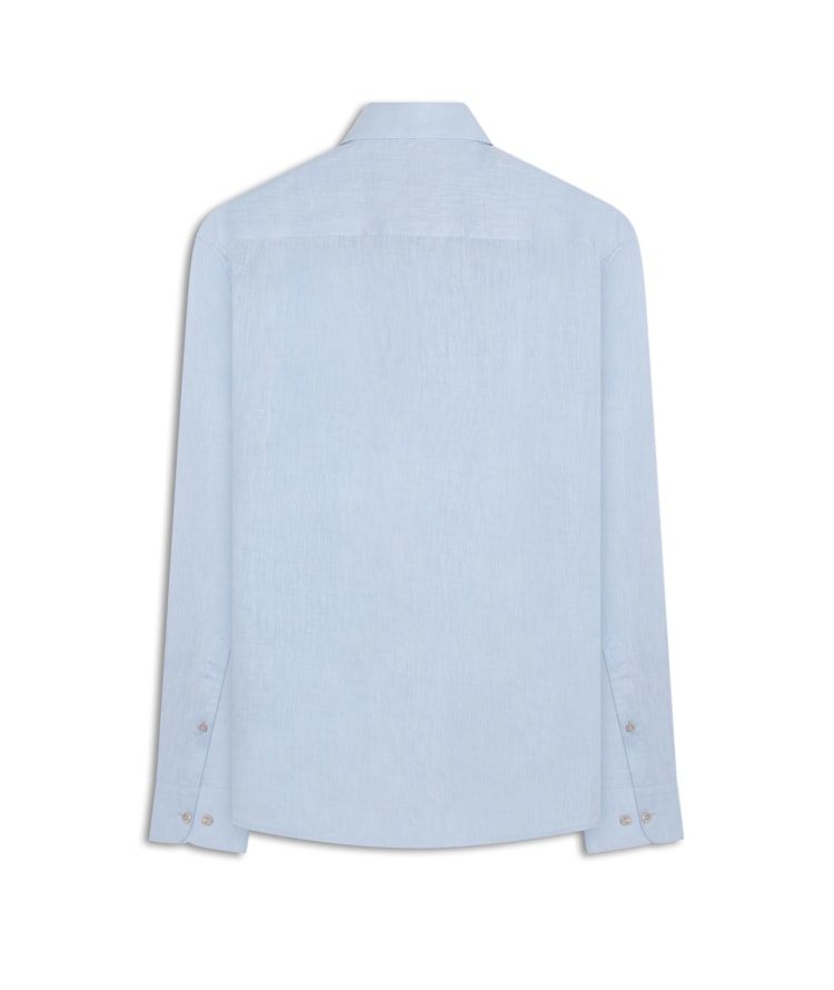 Camisa  Puro Linho  Uni Ml Azul Claro