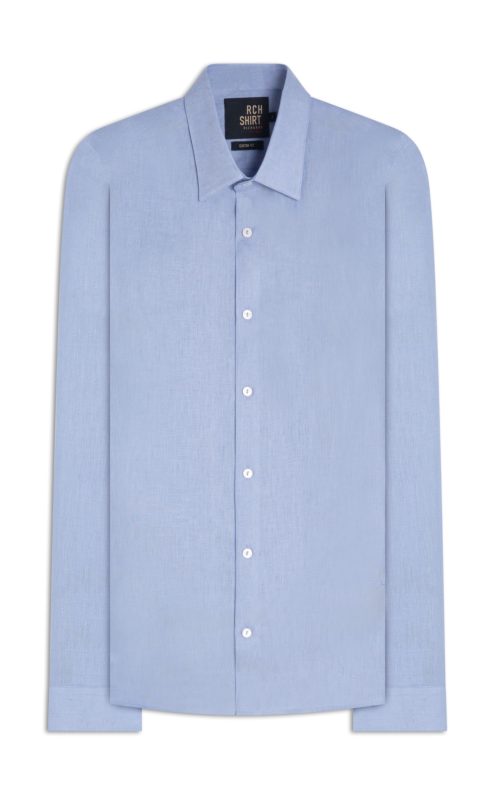 Camisa Puro Linho Uni Ml Azul Claro