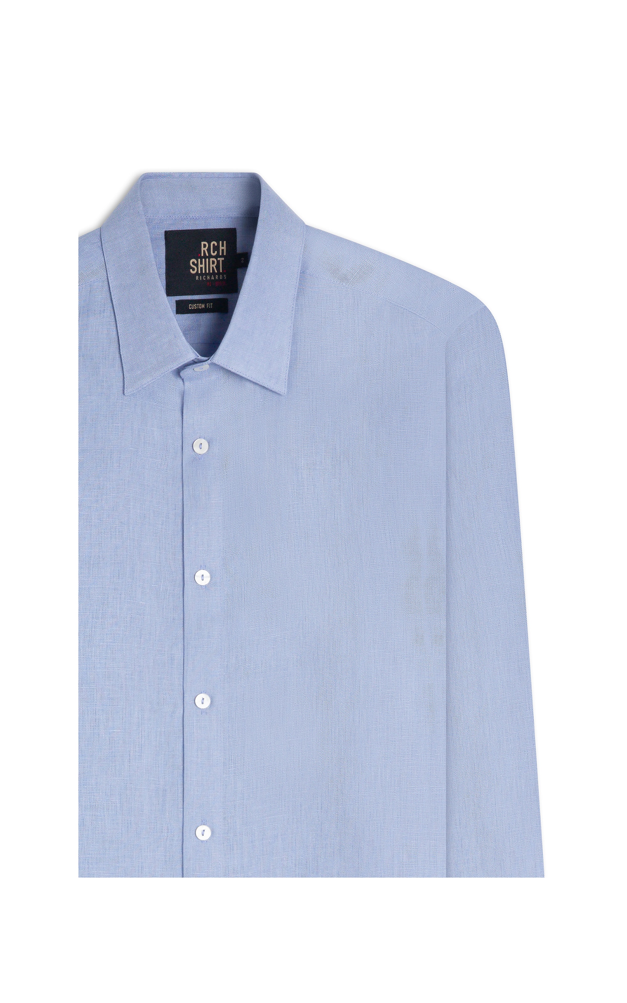 Camisa Puro Linho Uni Ml Azul Claro