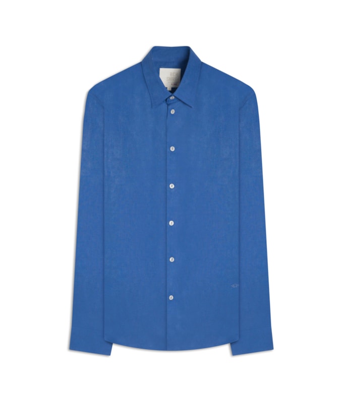 Camisa Puro Linho  Uni Ml Azul Royal